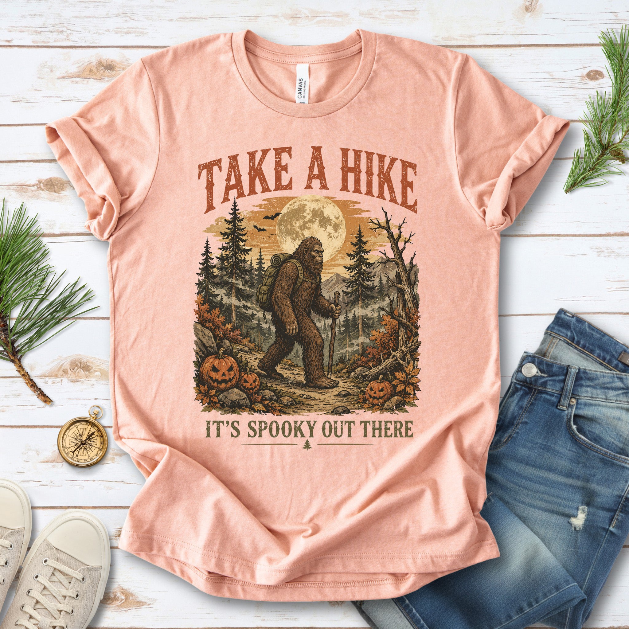Take a Hike It’s Spooky Out There Sasquatch Halloween T-Shirt