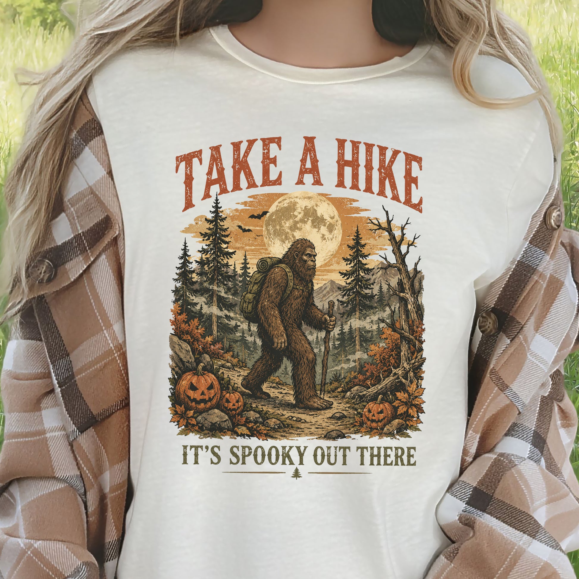 Take a Hike It’s Spooky Out There Sasquatch Halloween T-Shirt