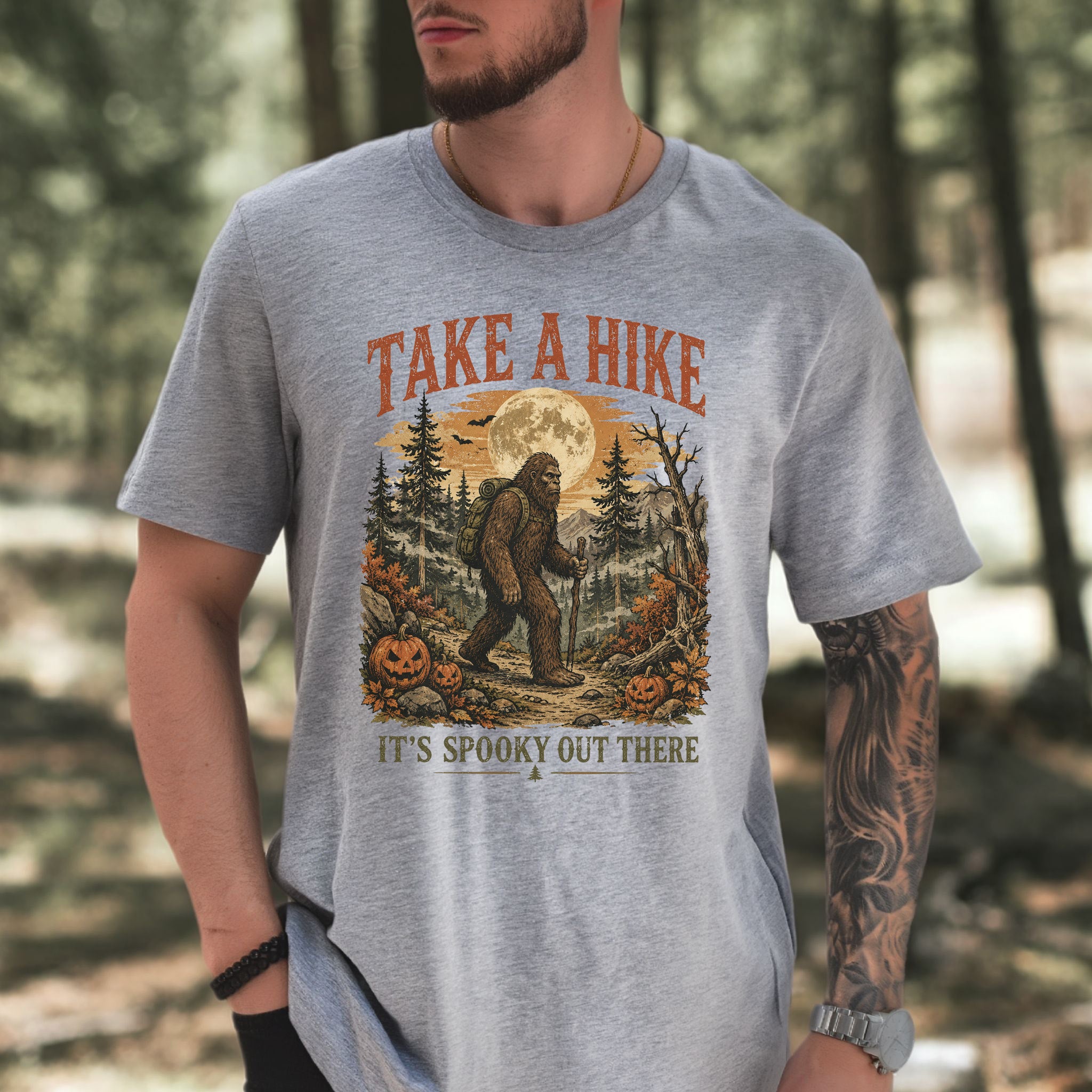 Take a Hike It’s Spooky Out There Sasquatch Halloween T-Shirt