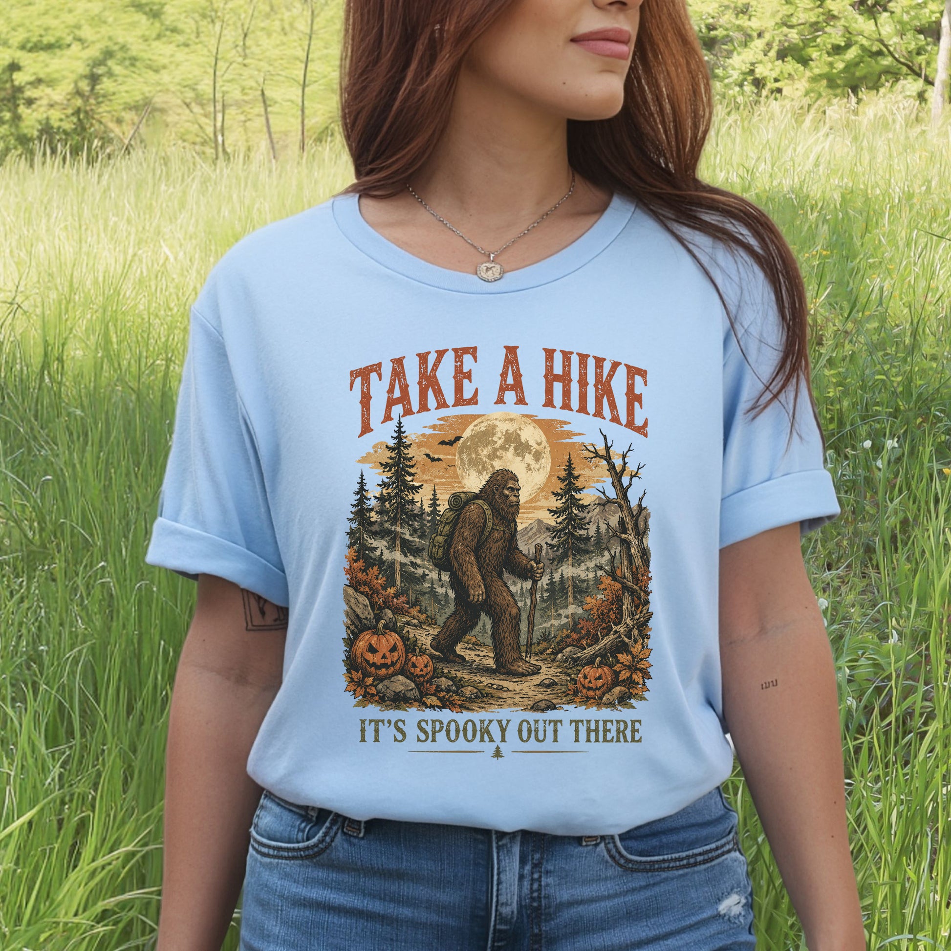 Take a Hike It’s Spooky Out There Sasquatch Halloween T-Shirt