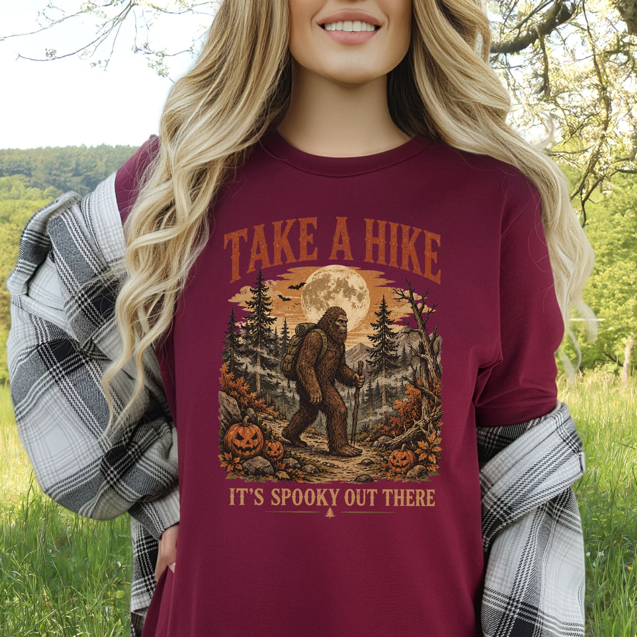 Take a Hike It’s Spooky Out There Sasquatch Halloween T-Shirt