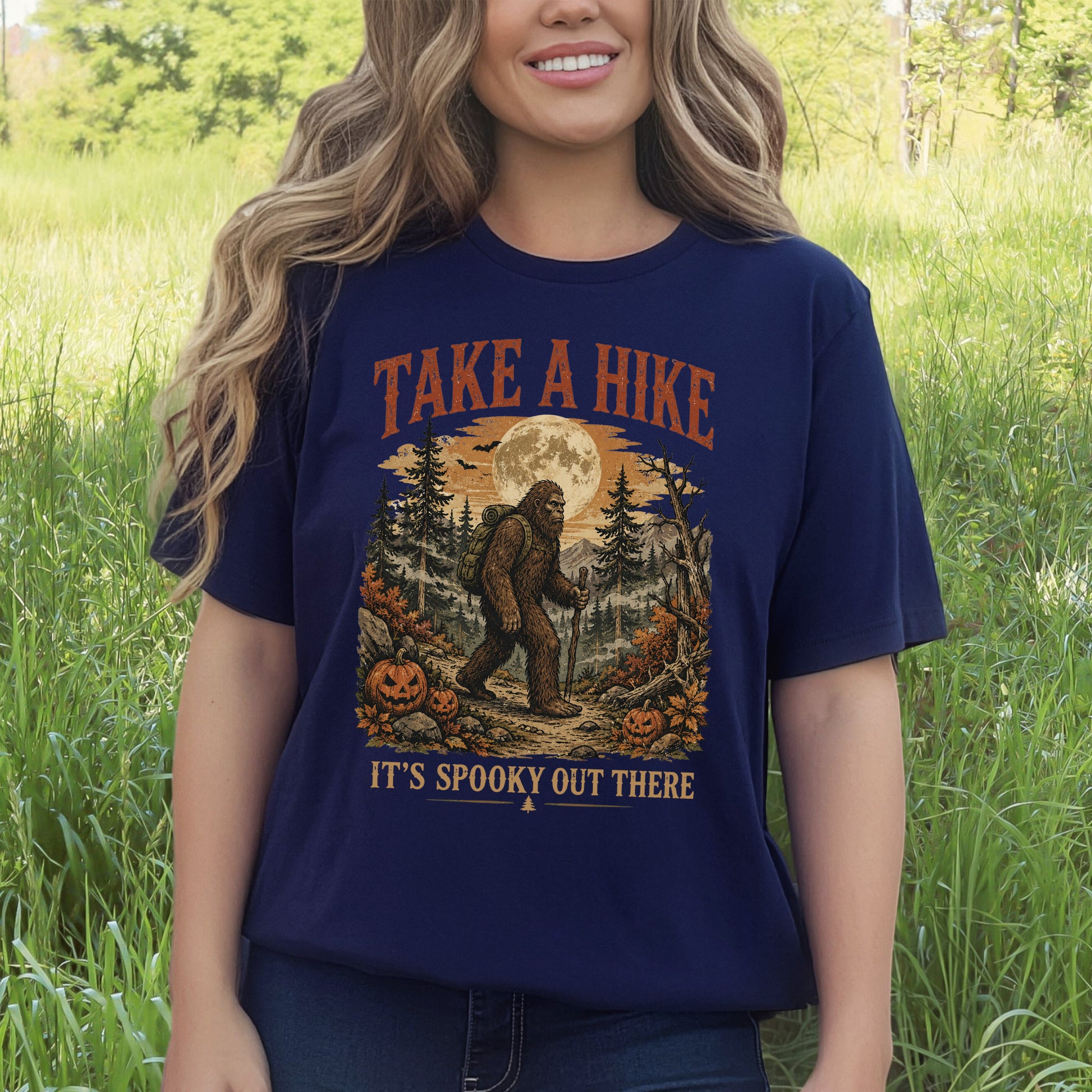 Take a Hike It’s Spooky Out There Sasquatch Halloween T-Shirt