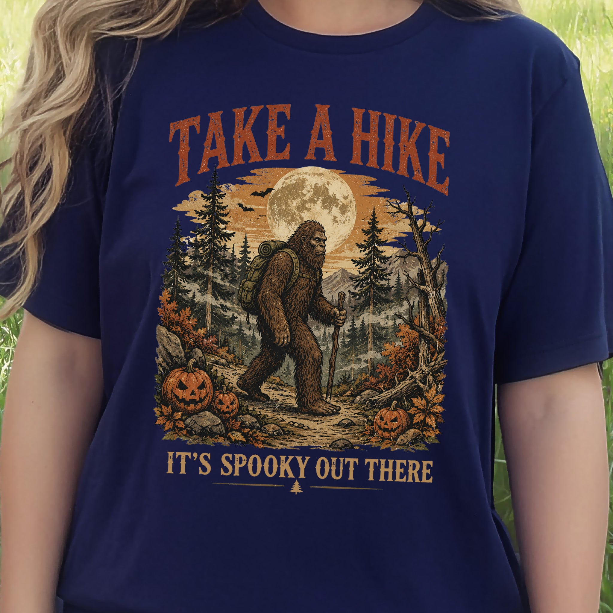 Take a Hike It’s Spooky Out There Sasquatch Halloween T-Shirt