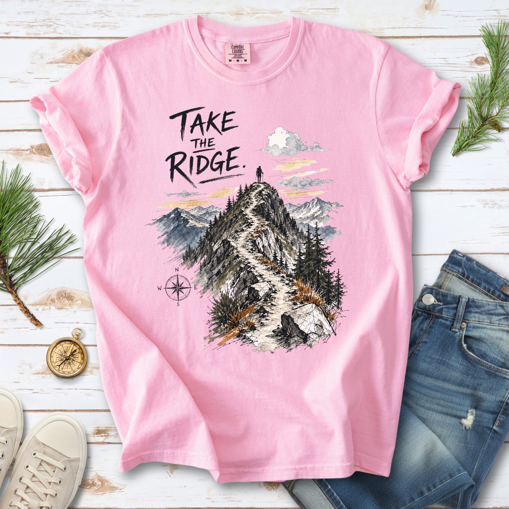 Take the Ridge Comfort Colors Shirt – Mountain Summit Hiking T-Shirt