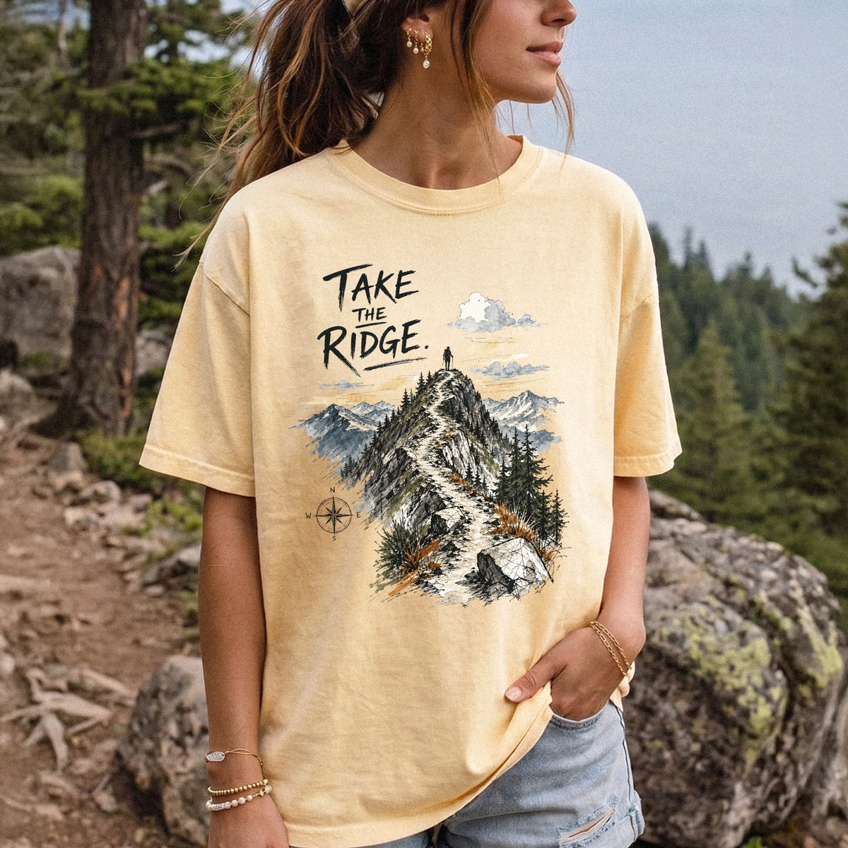 Take the Ridge Comfort Colors Shirt – Mountain Summit Hiking T-Shirt