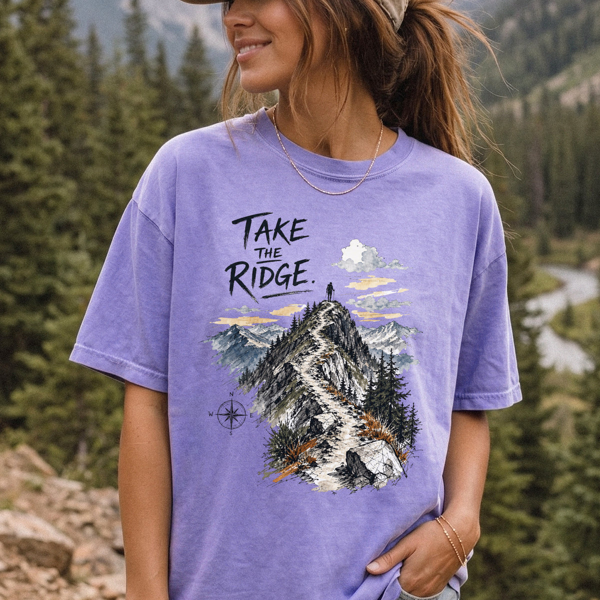 Take the Ridge Comfort Colors Shirt – Mountain Summit Hiking T-Shirt