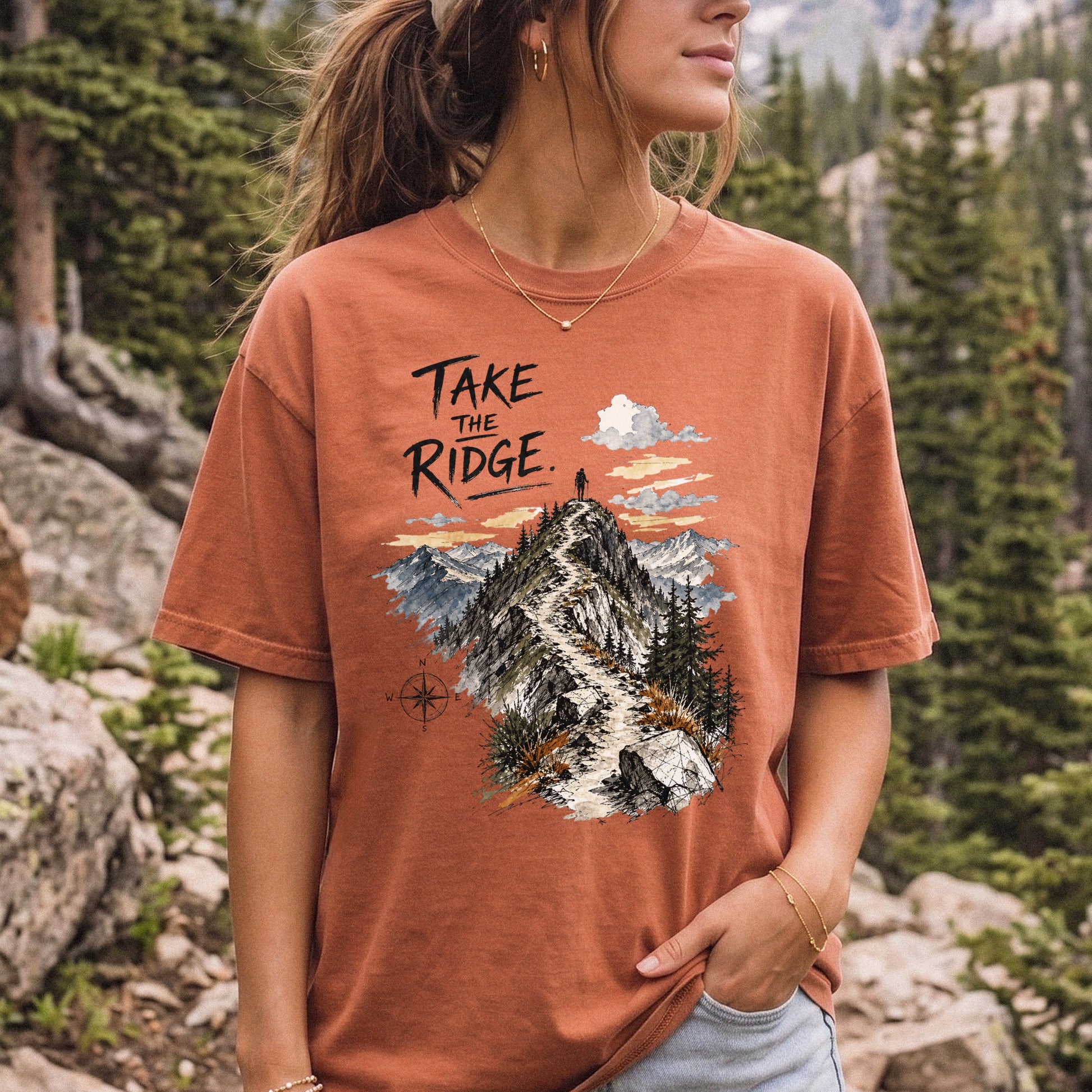 Take the Ridge Comfort Colors Shirt – Mountain Summit Hiking T-Shirt