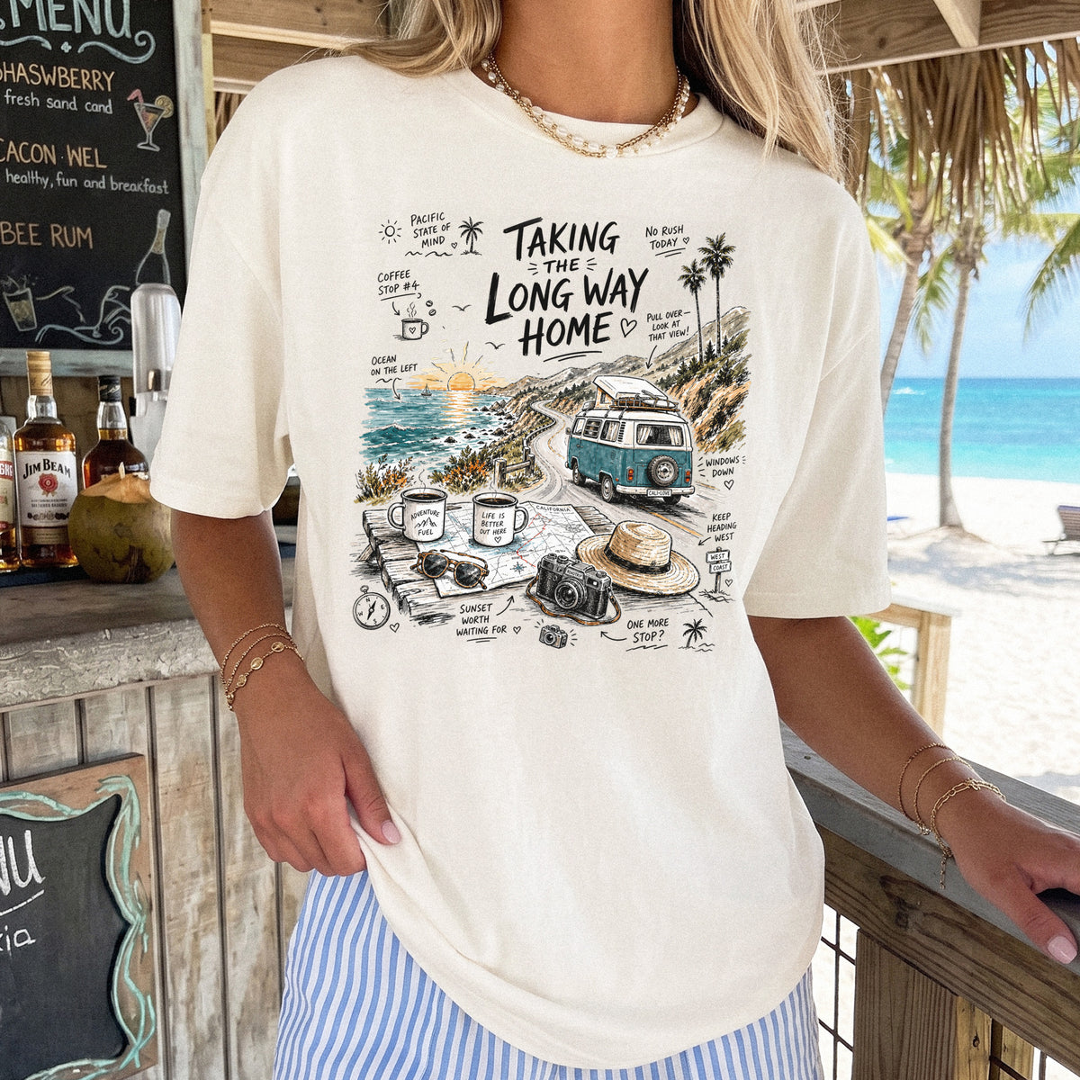 Taking the Long Way Home Comfort Colors Shirt – California Coast Tee