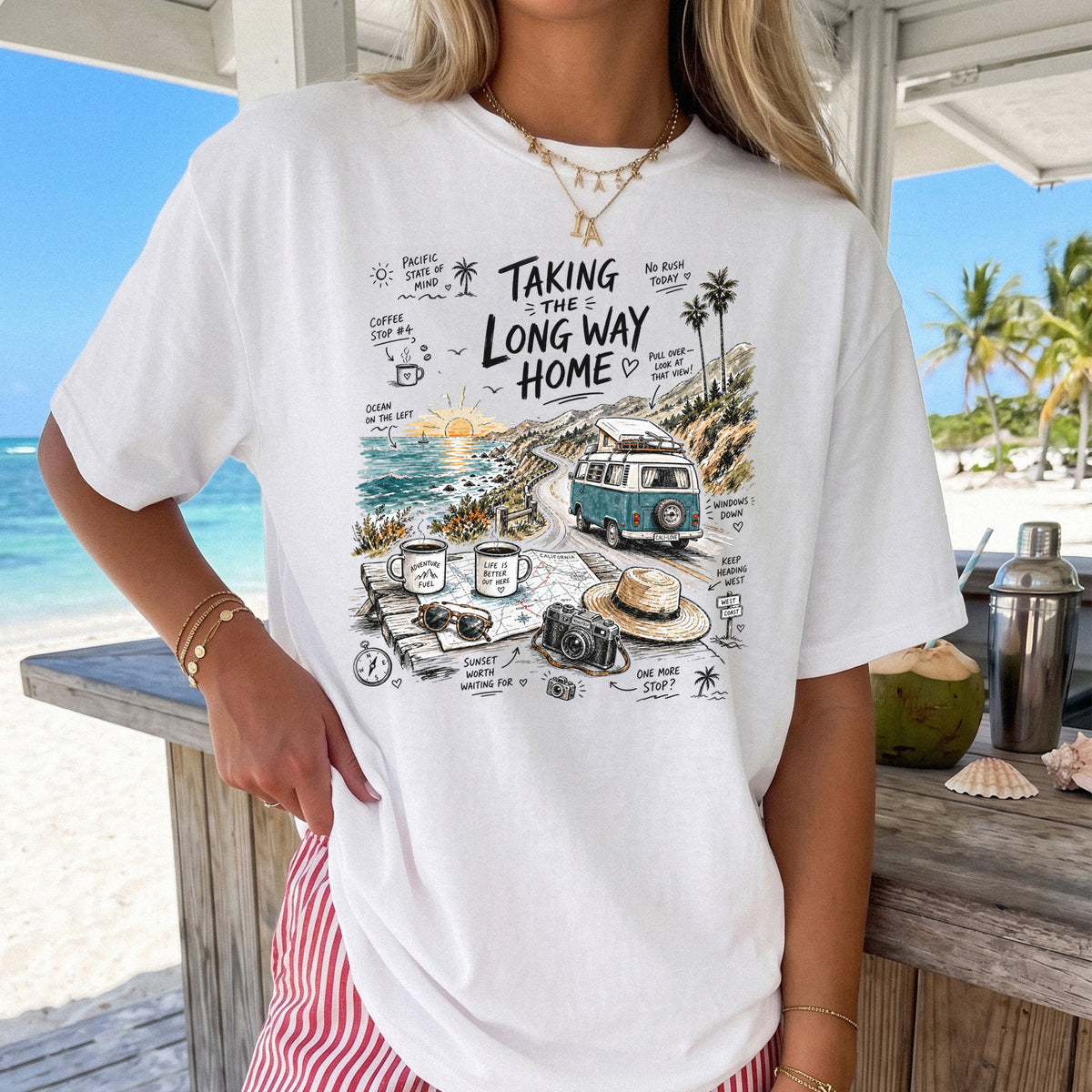 Taking the Long Way Home Comfort Colors Shirt – California Coast Tee