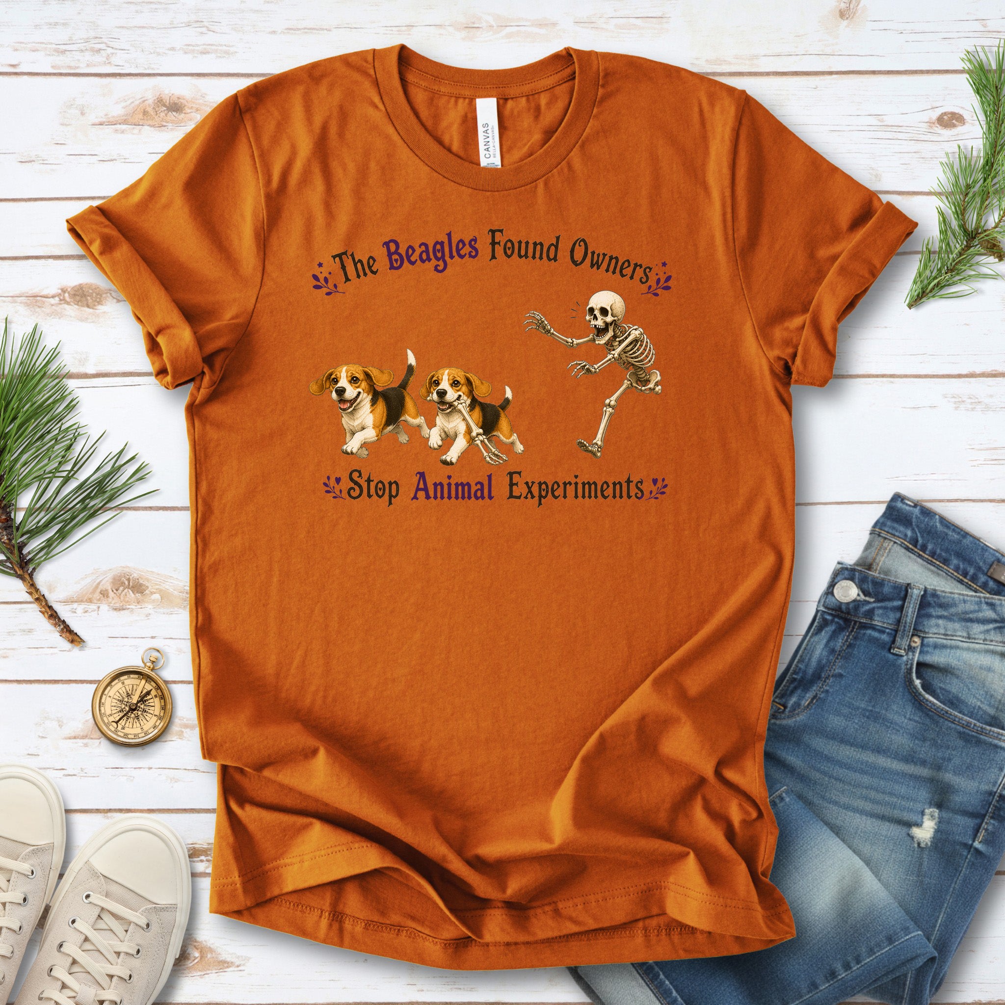 The Beagles Found Owners Stop Animal Experiments Halloween Rescue T-Shirt