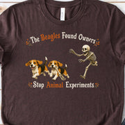 The Beagles Found Owners Stop Animal Experiments Halloween Rescue T-Shirt