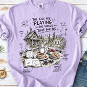 The Kids Are Playing in the Woods Comfort Colors Shirt – Cozy Cabin Morning Tee