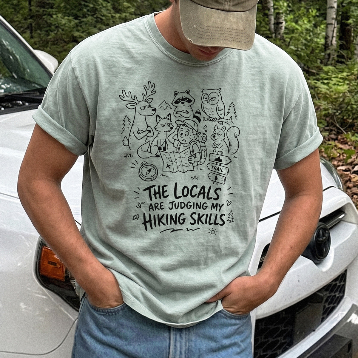The Locals Are Judging My Hiking Skills Comfort Colors Shirt – Funny Wildlife Hiking Tee