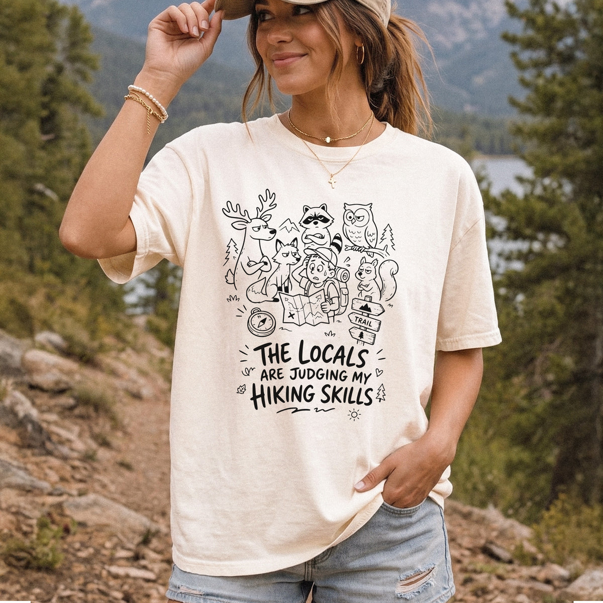 The Locals Are Judging My Hiking Skills Comfort Colors Shirt – Funny Wildlife Hiking Tee