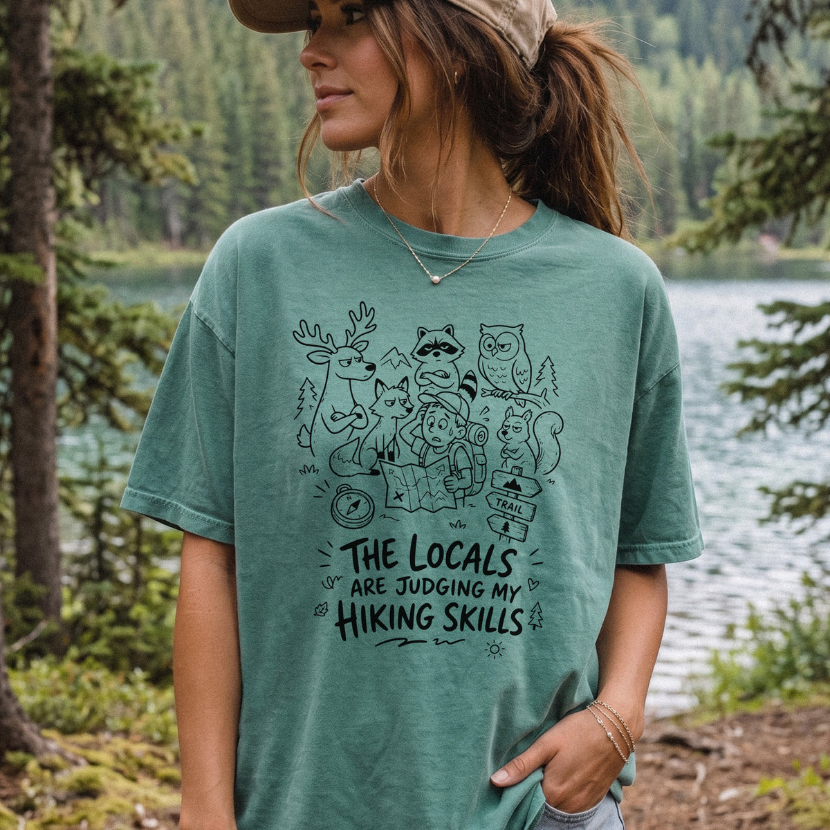 The Locals Are Judging My Hiking Skills Comfort Colors Shirt – Funny Wildlife Hiking Tee