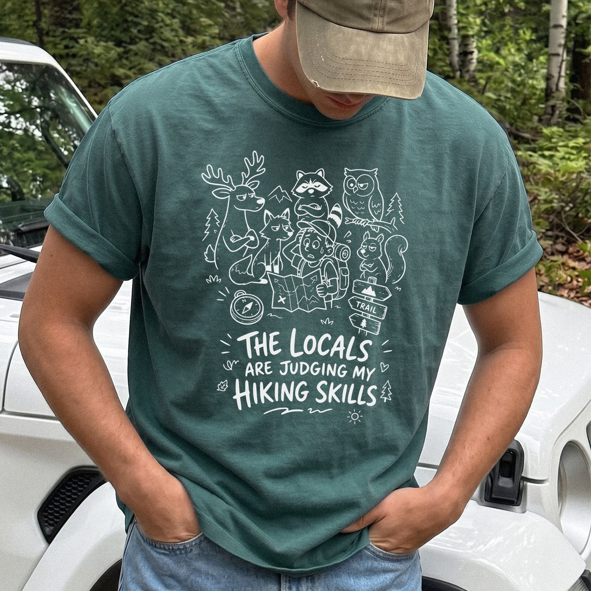 The Locals Are Judging My Hiking Skills Comfort Colors Shirt – Funny Wildlife Hiking Tee