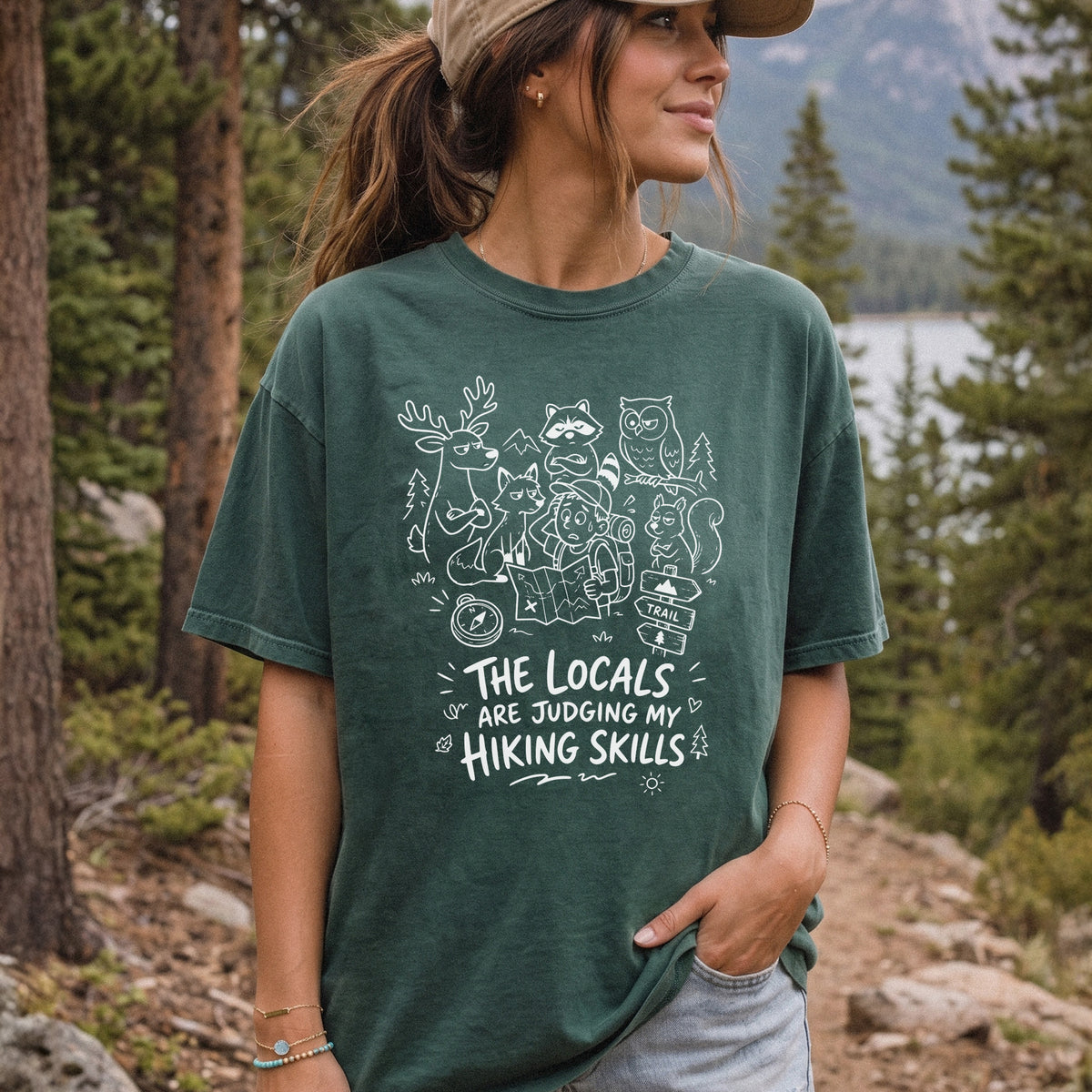 The Locals Are Judging My Hiking Skills Comfort Colors Shirt – Funny Wildlife Hiking Tee