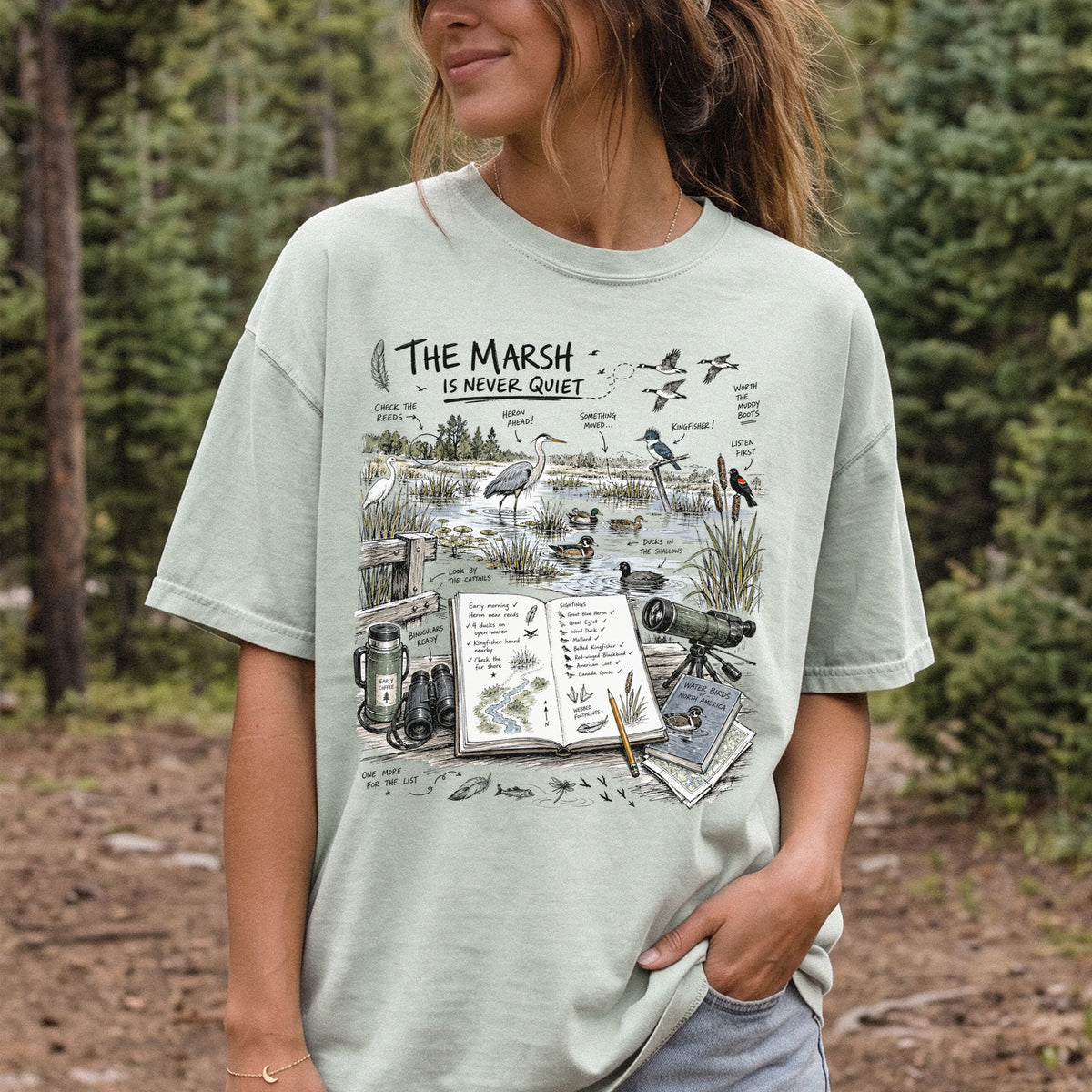 The Marsh Is Never Quiet Comfort Colors Shirt – Water Birds Tee