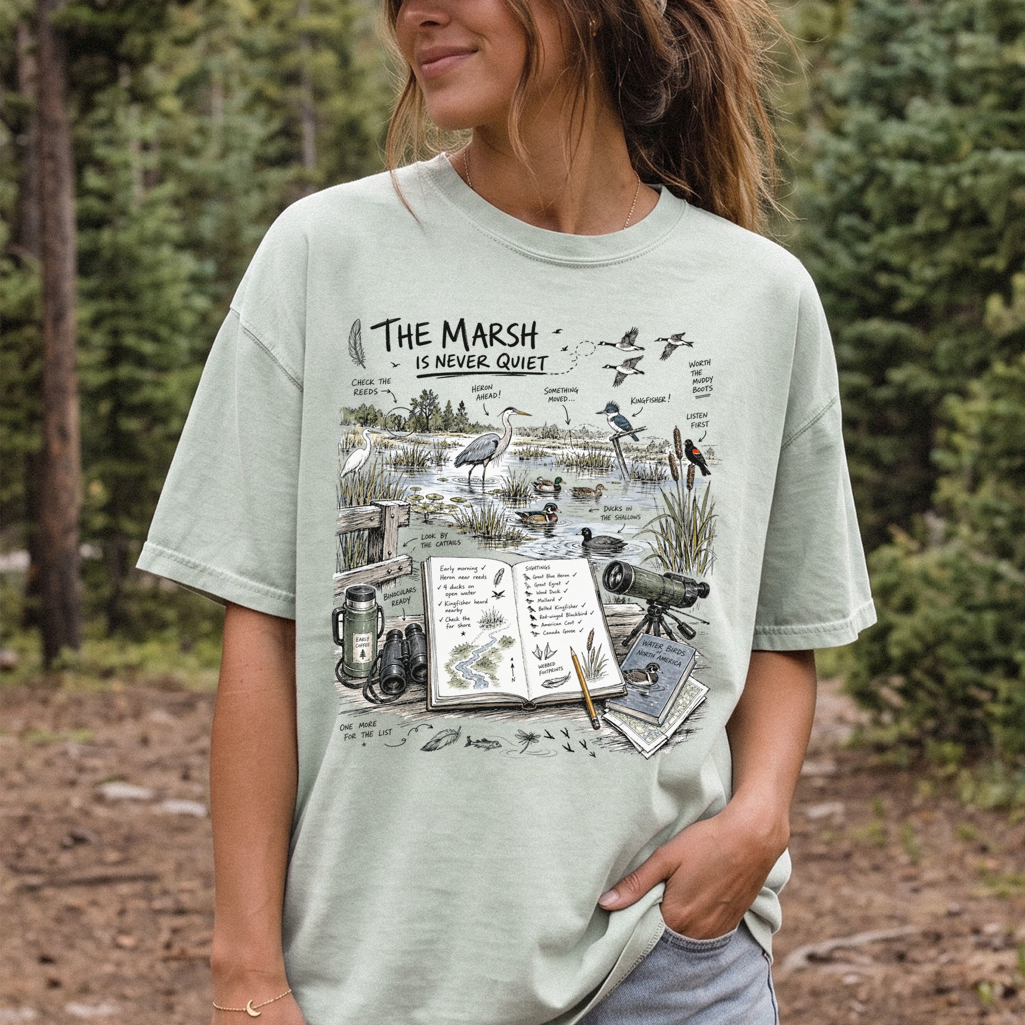 The Marsh Is Never Quiet Comfort Colors Shirt – Water Birds Tee