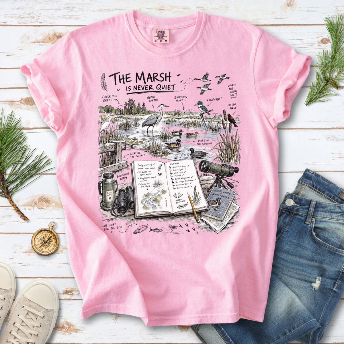The Marsh Is Never Quiet Comfort Colors Shirt – Water Birds Tee