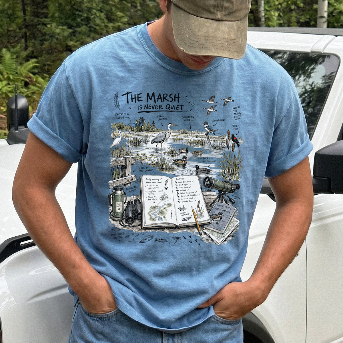 The Marsh Is Never Quiet Comfort Colors Shirt – Water Birds Tee