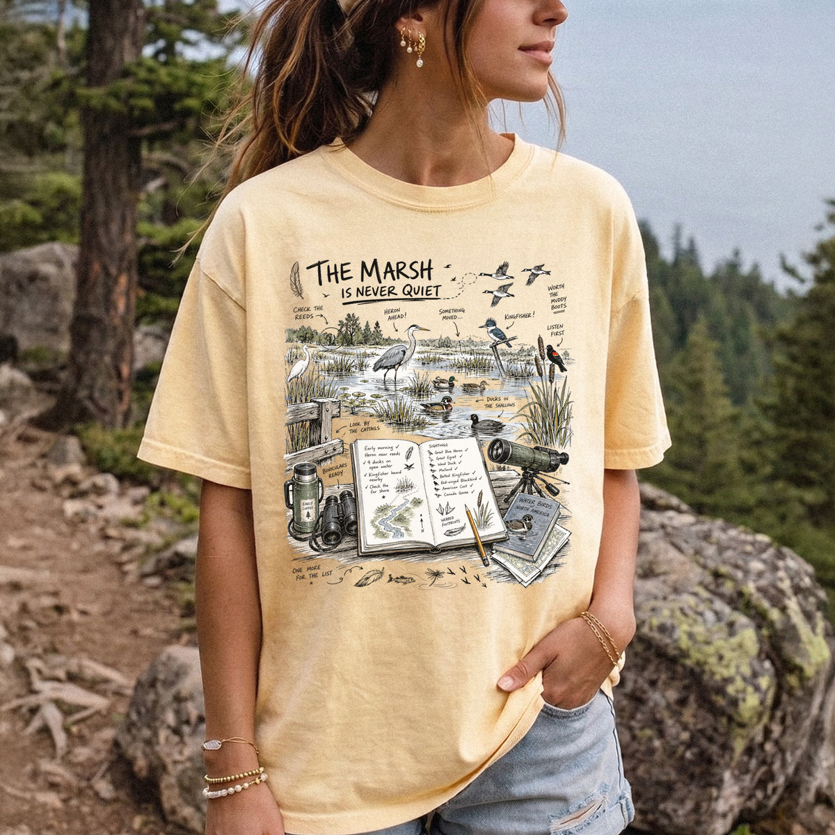 The Marsh Is Never Quiet Comfort Colors Shirt – Water Birds Tee
