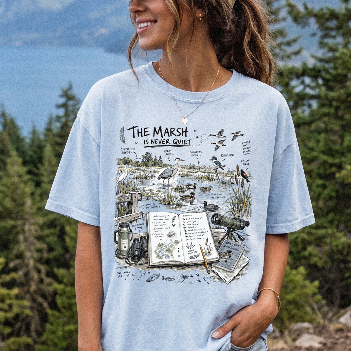 The Marsh Is Never Quiet Comfort Colors Shirt – Water Birds Tee