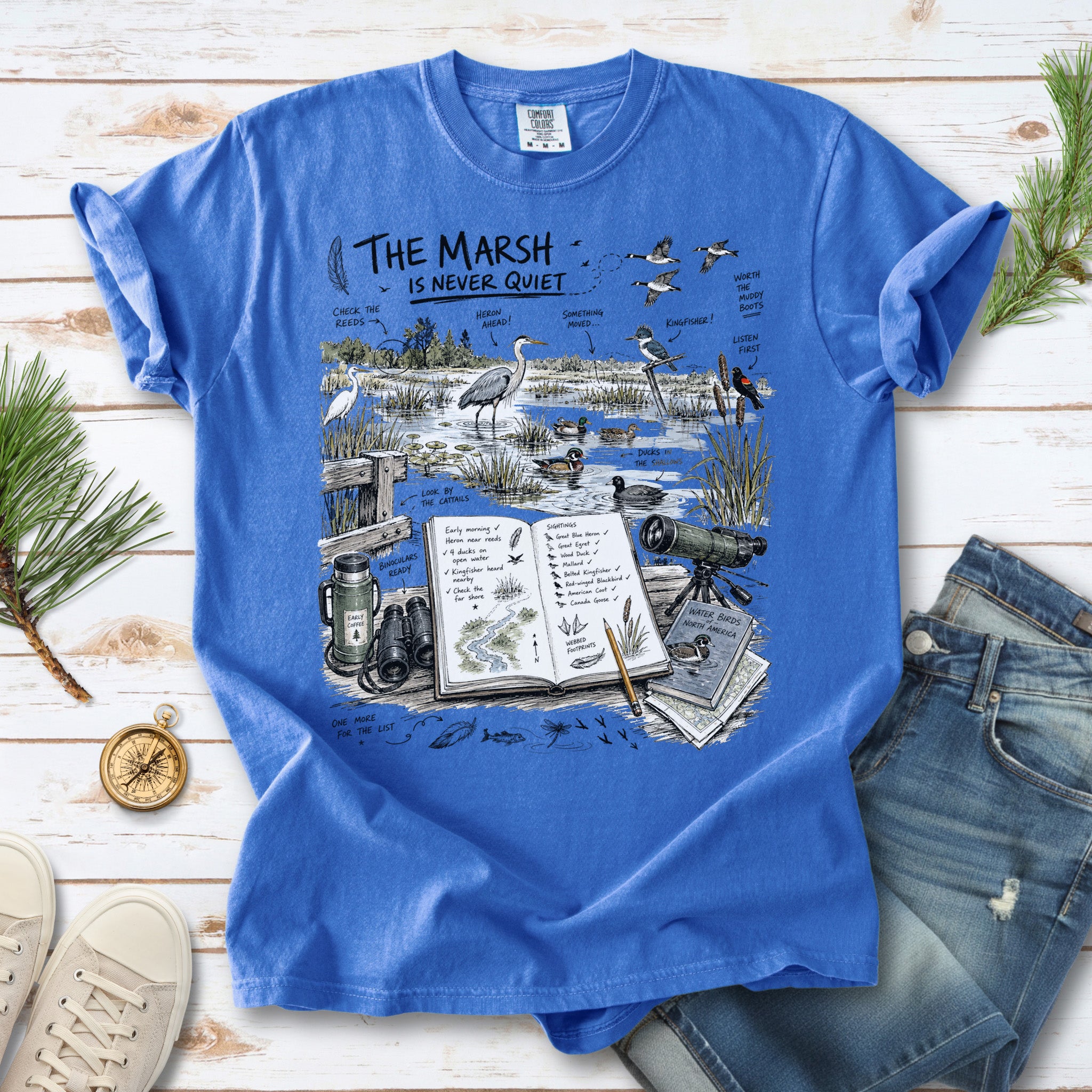 The Marsh Is Never Quiet Comfort Colors Shirt – Water Birds Tee