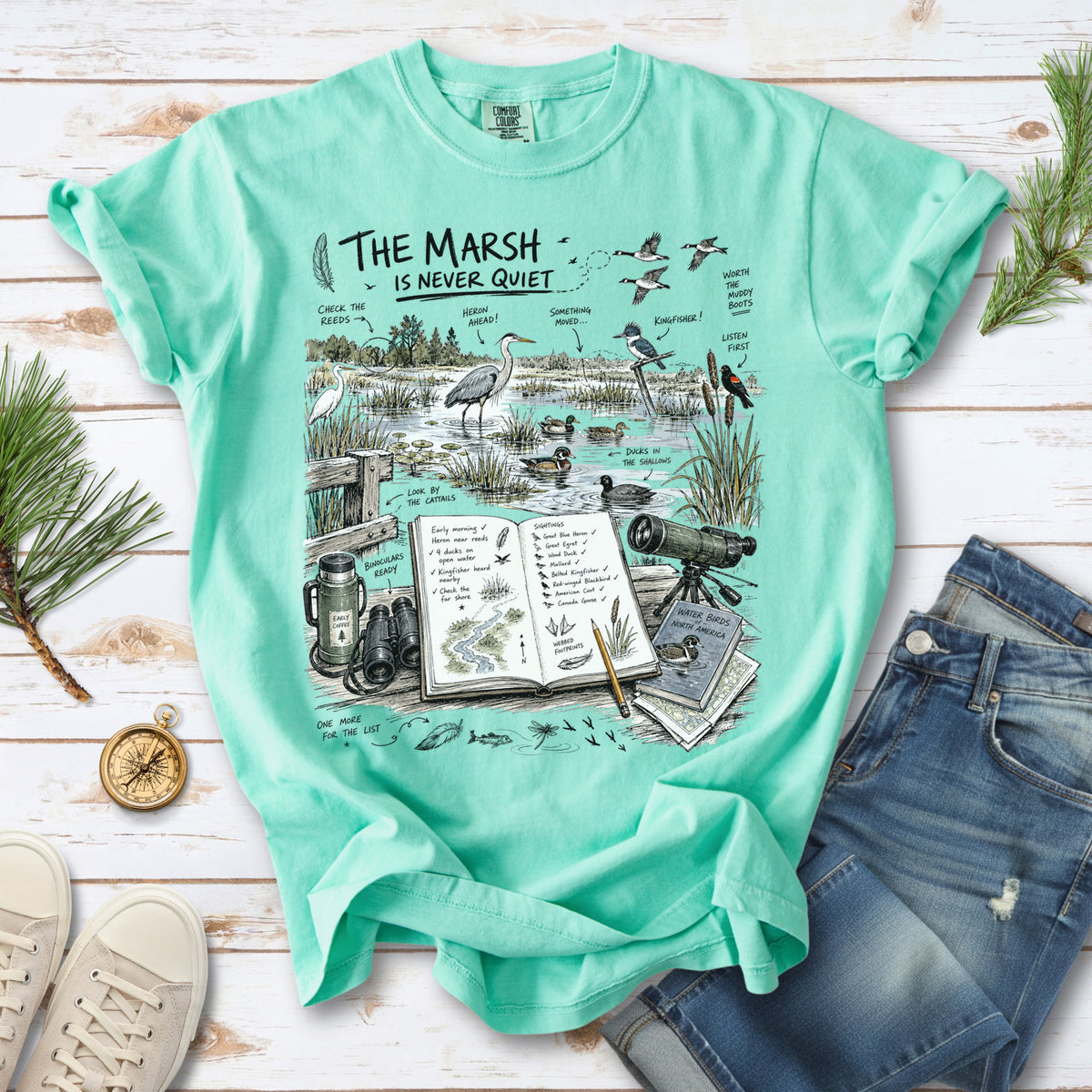 The Marsh Is Never Quiet Comfort Colors Shirt – Water Birds Tee