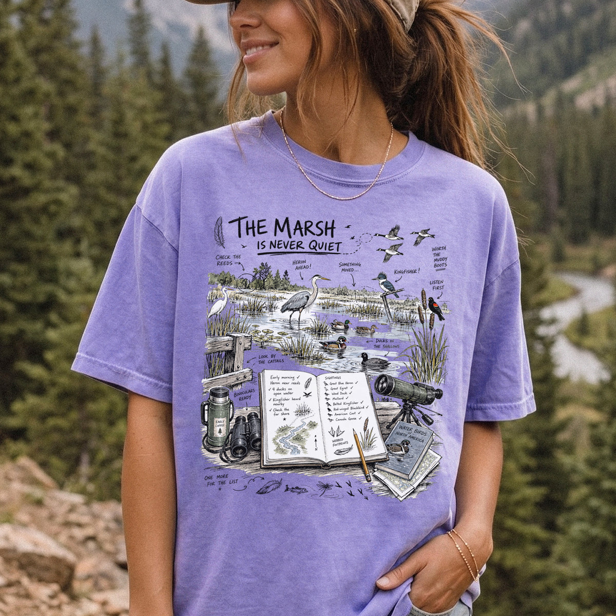 The Marsh Is Never Quiet Comfort Colors Shirt – Water Birds Tee