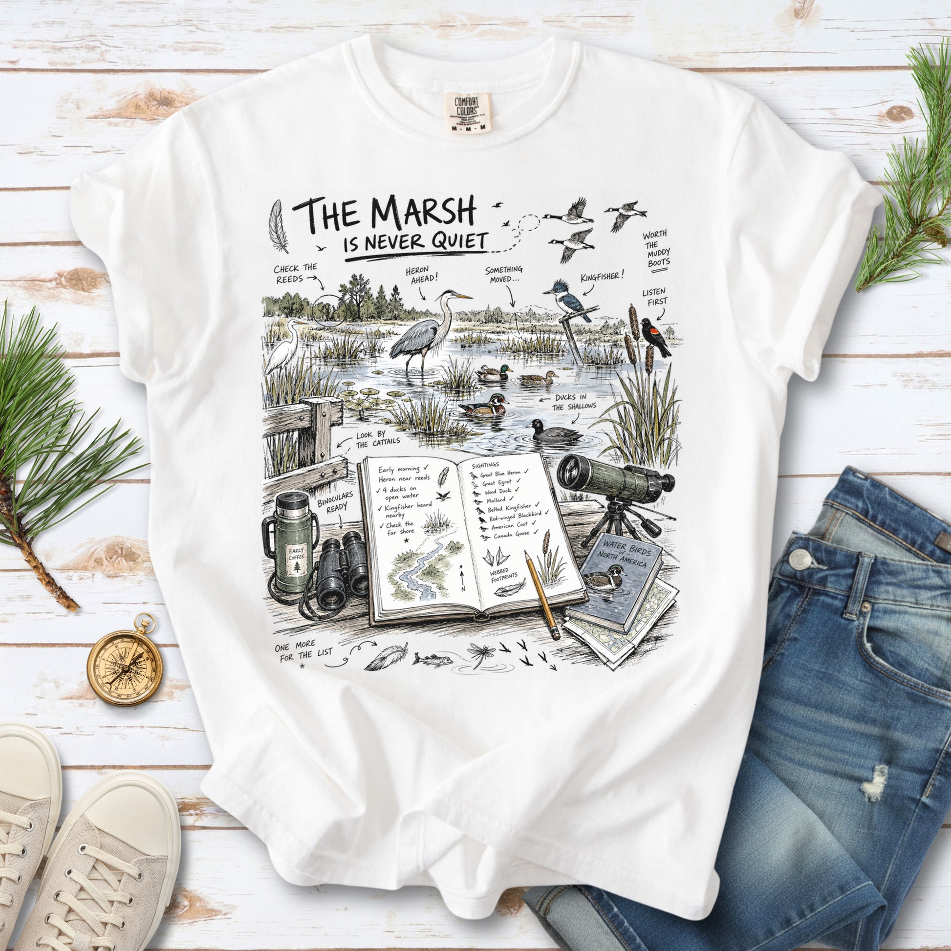 The Marsh Is Never Quiet Comfort Colors Shirt – Water Birds Tee