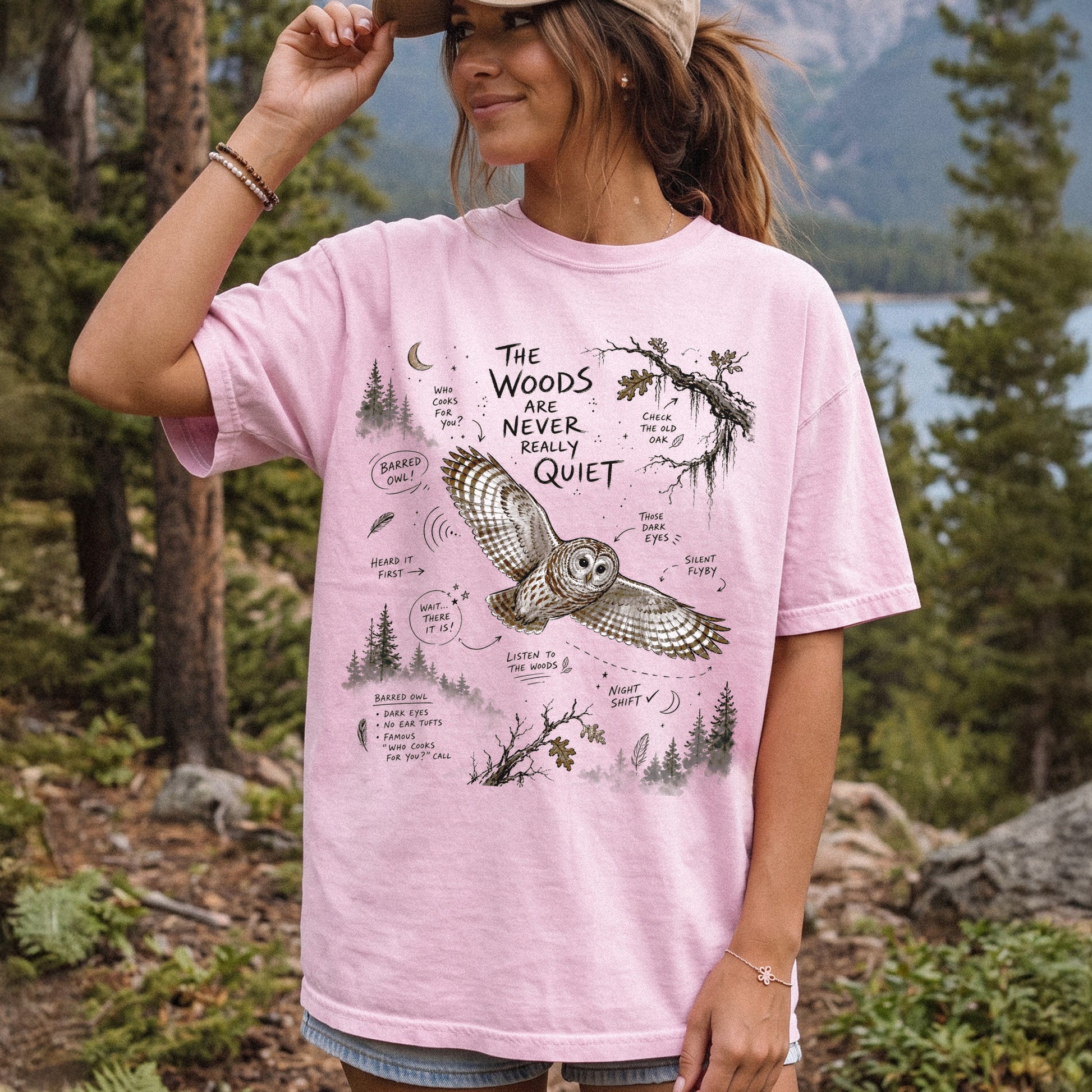 The Woods Are Never Really Quiet Comfort Colors Shirt – Barred Owl Tee