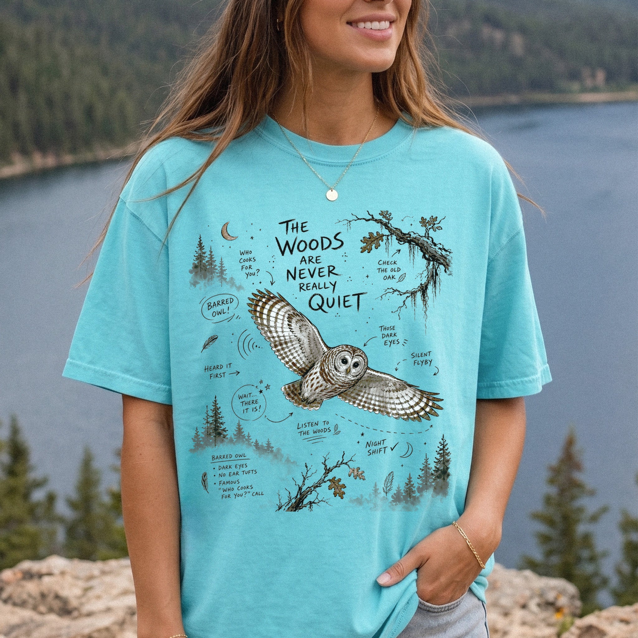 The Woods Are Never Really Quiet Comfort Colors Shirt – Barred Owl Tee