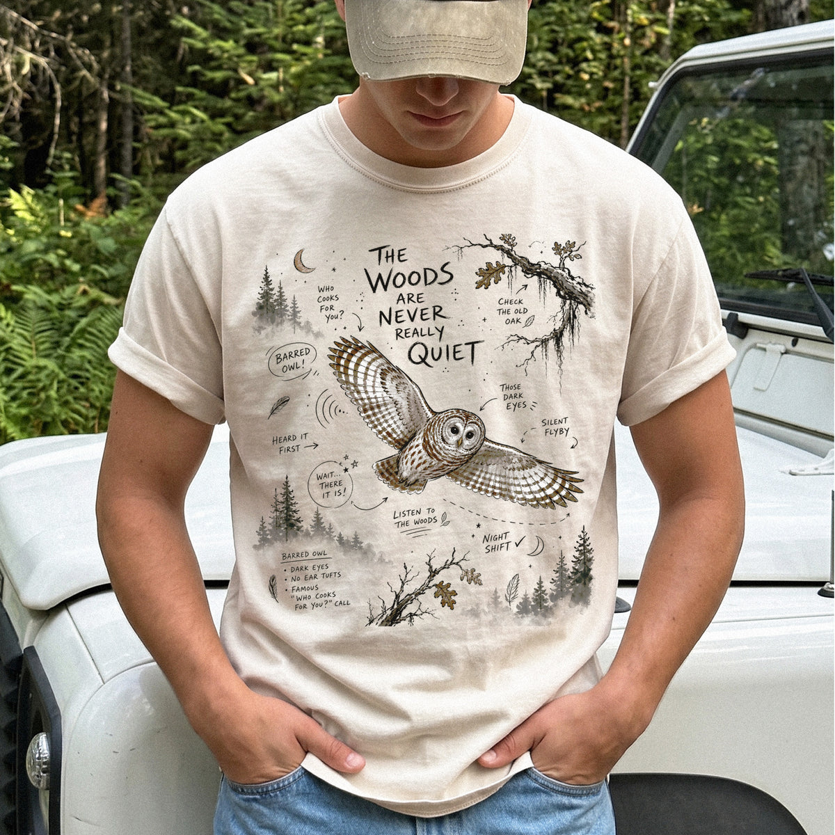 The Woods Are Never Really Quiet Comfort Colors Shirt – Barred Owl Tee
