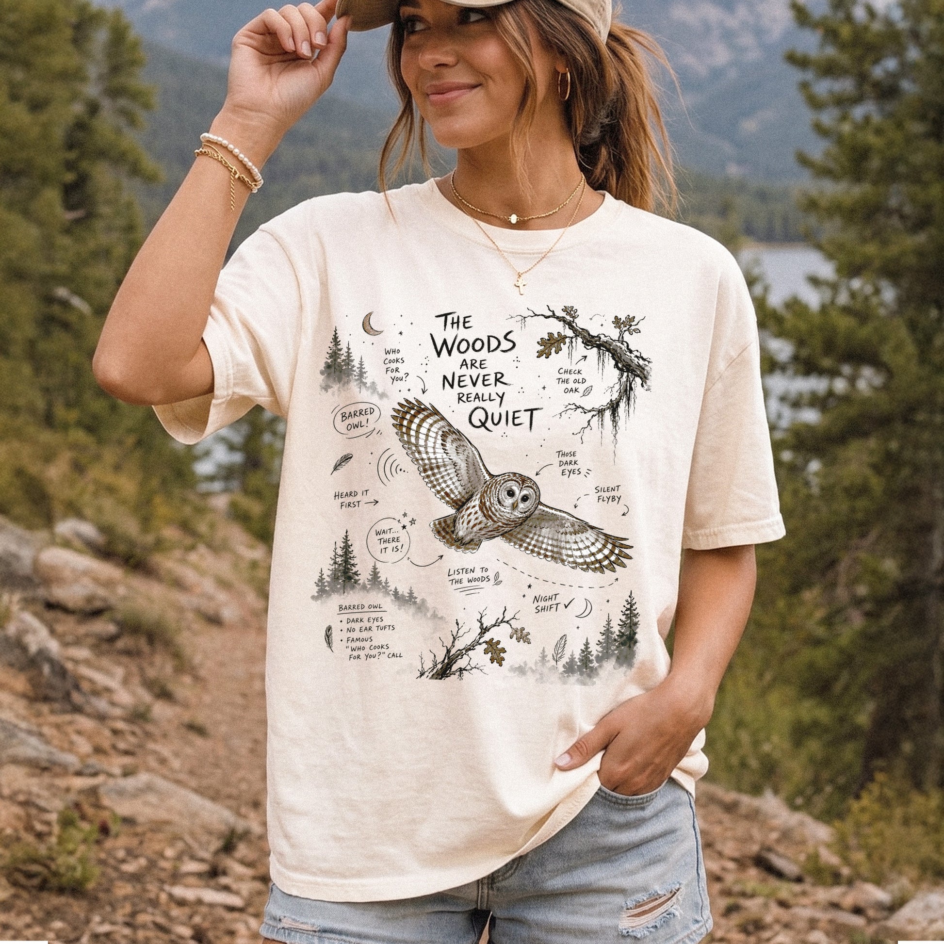 The Woods Are Never Really Quiet Comfort Colors Shirt – Barred Owl Tee