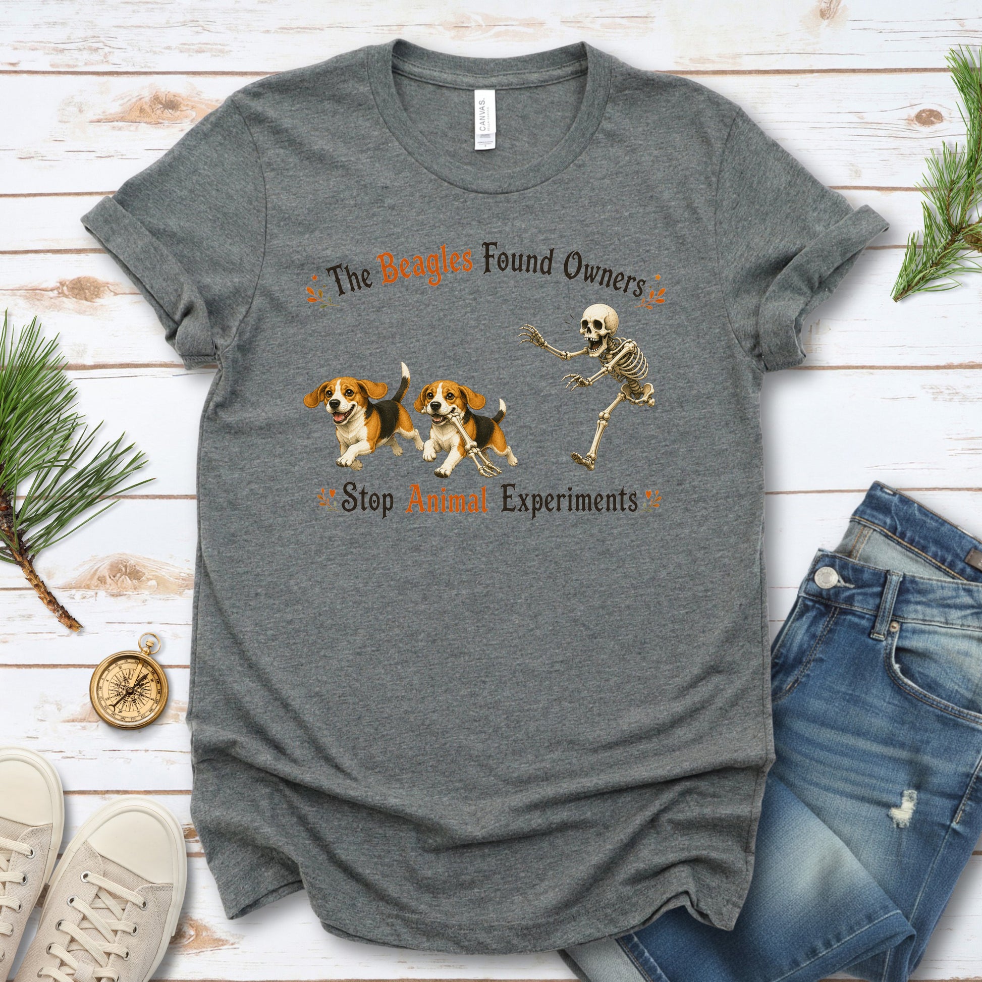 The Beagles Found Owners Stop Animal Experiments Halloween Rescue T-Shirt