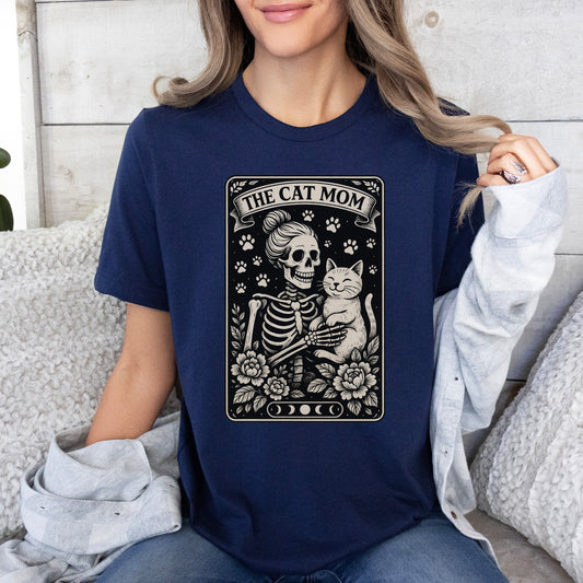 The Cat Mom Skeleton Tarot T-Shirt