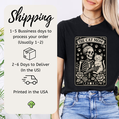 The Cat Mom Skeleton Tarot T-Shirt