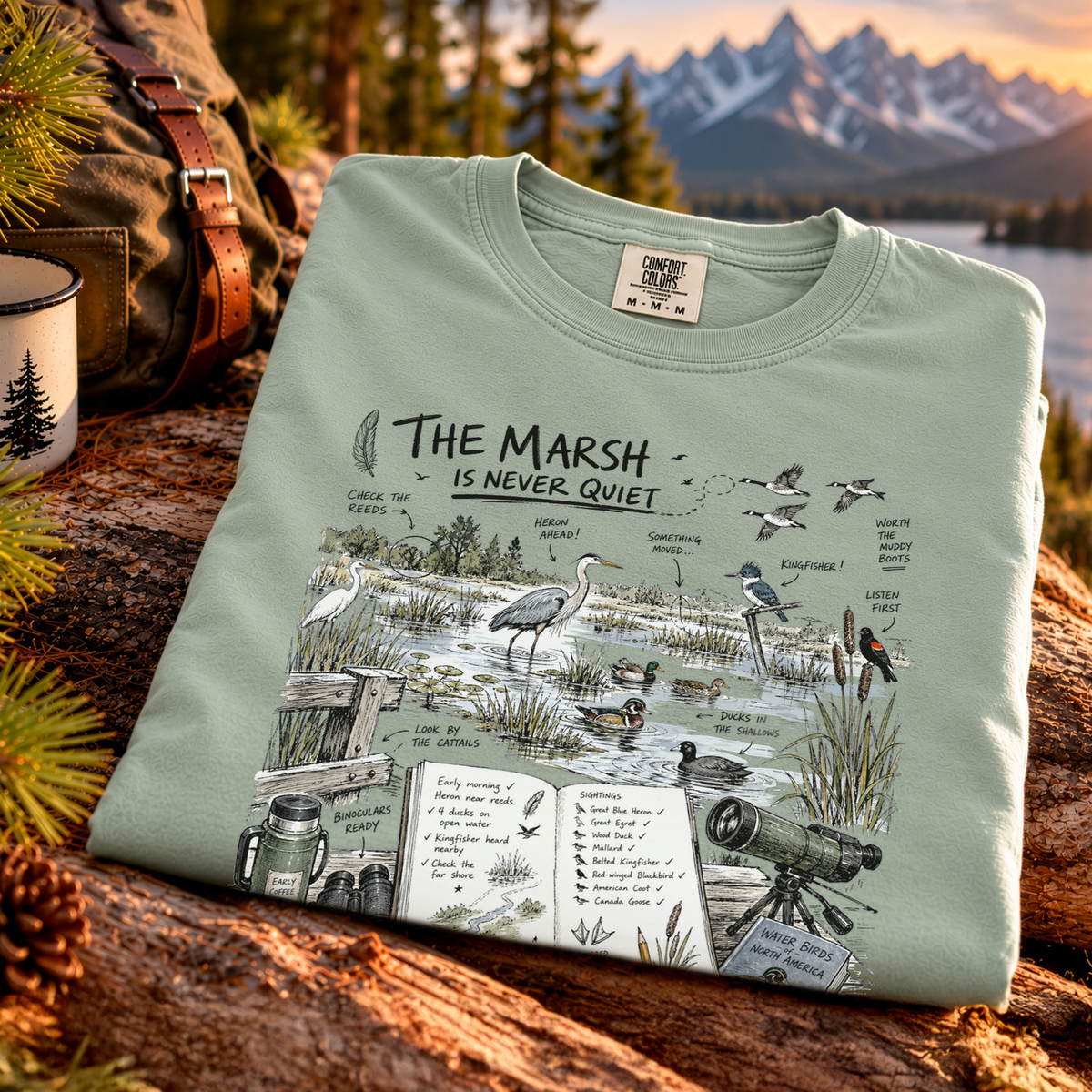 The Marsh Is Never Quiet Comfort Colors Shirt – Water Birds Tee