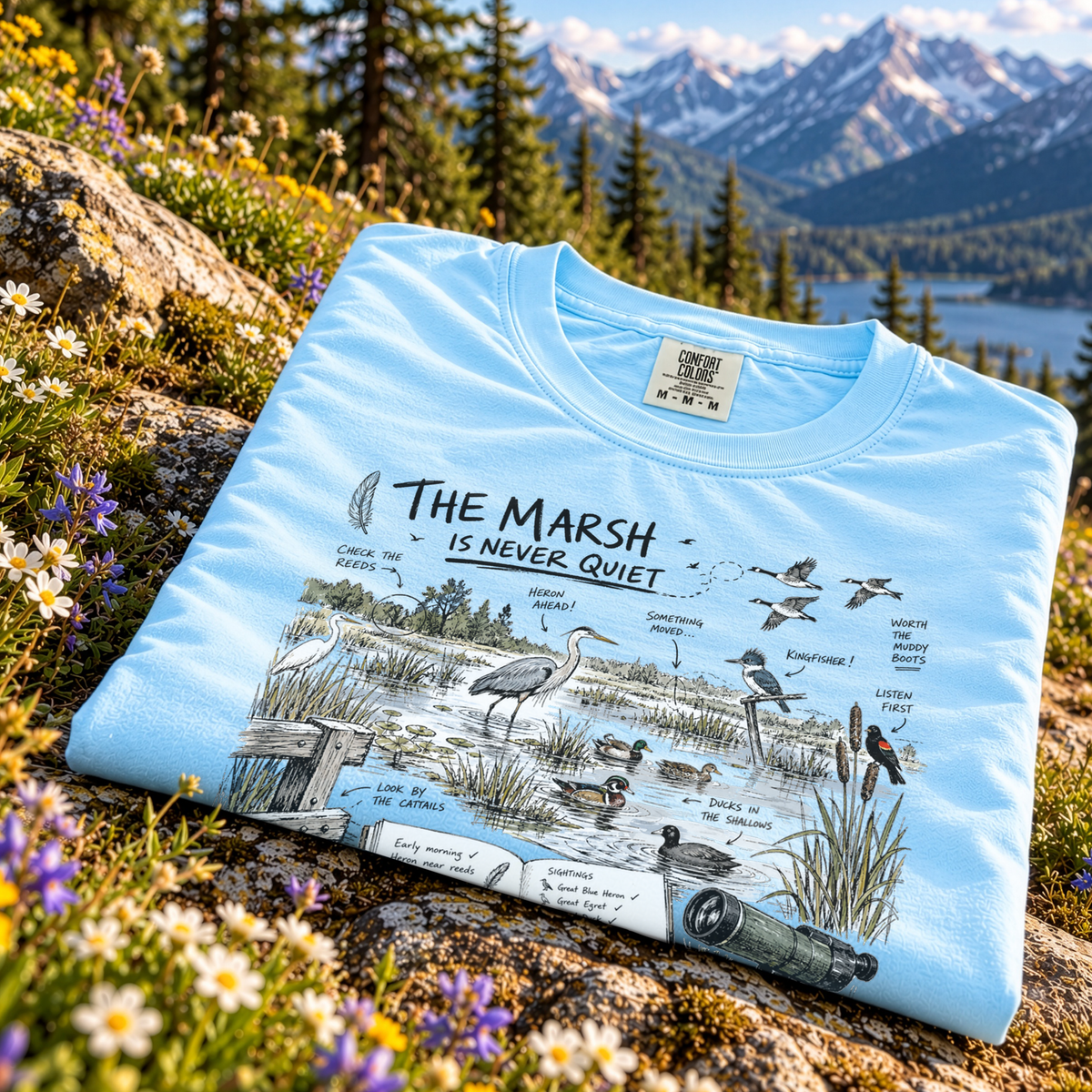 The Marsh Is Never Quiet Comfort Colors Shirt – Water Birds Tee