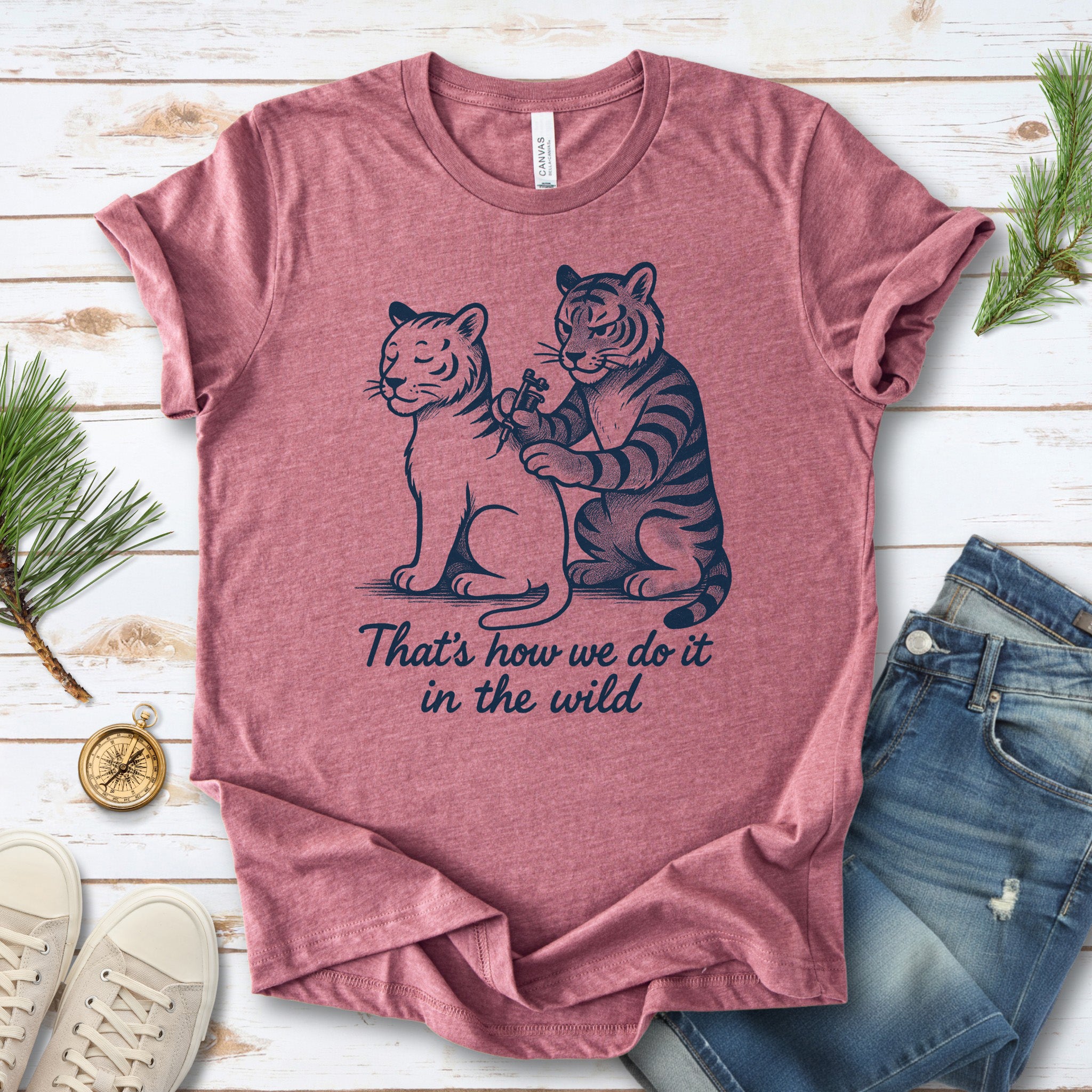 Tiger Tattoo T-Shirt – Funny Jungle Big Cat & Tattoo Artist Tee