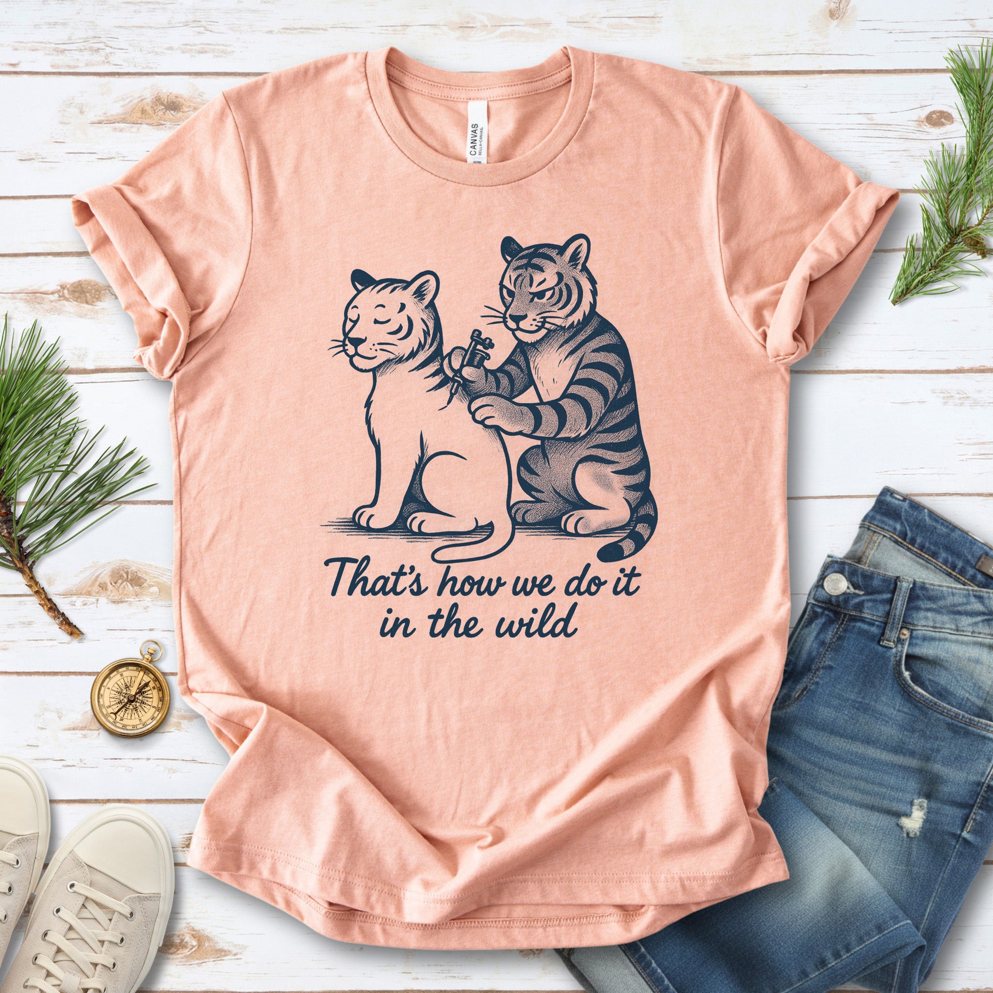 Tiger Tattoo T-Shirt – Funny Jungle Big Cat & Tattoo Artist Tee