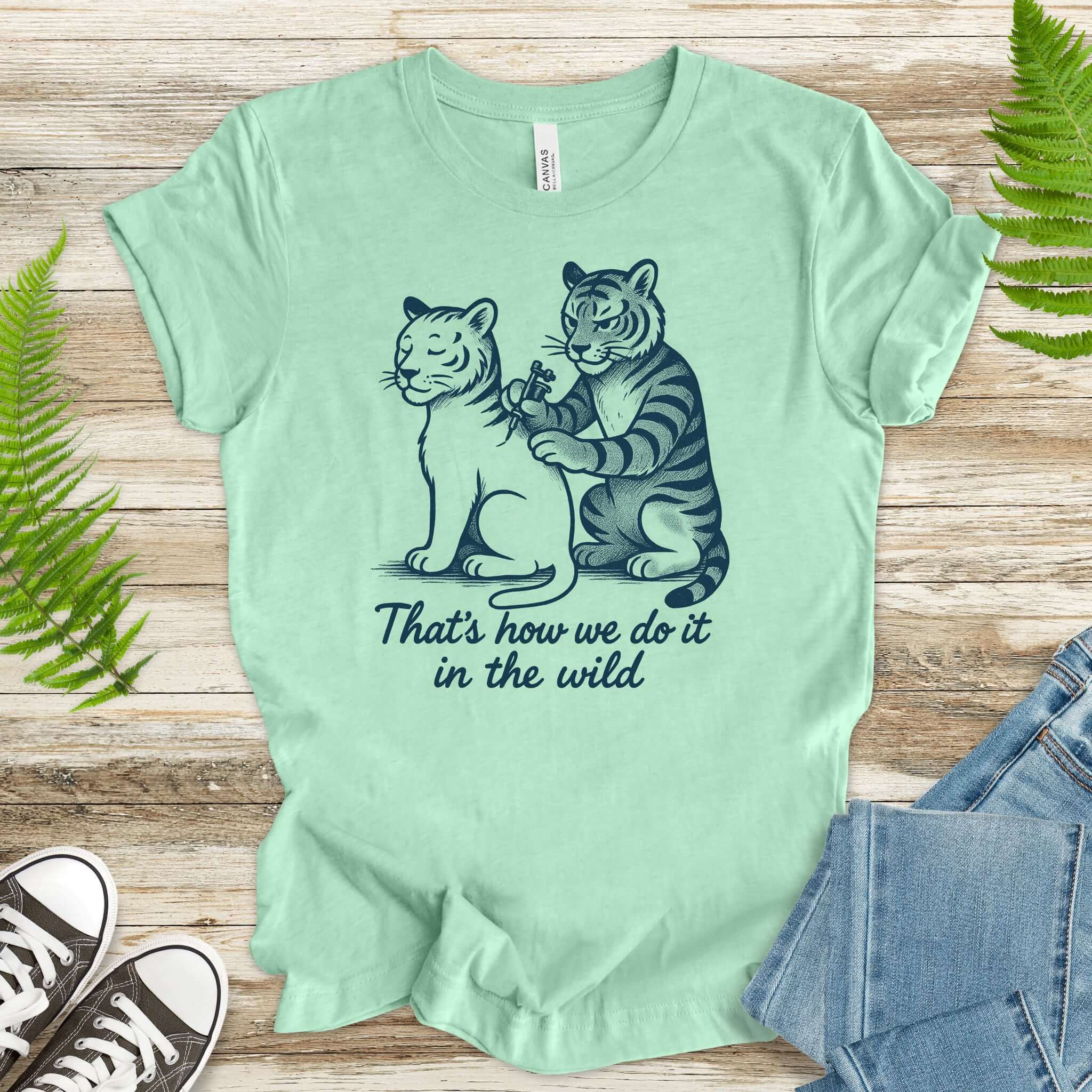 Tiger Tattoo T-Shirt – Funny Jungle Big Cat & Tattoo Artist Tee