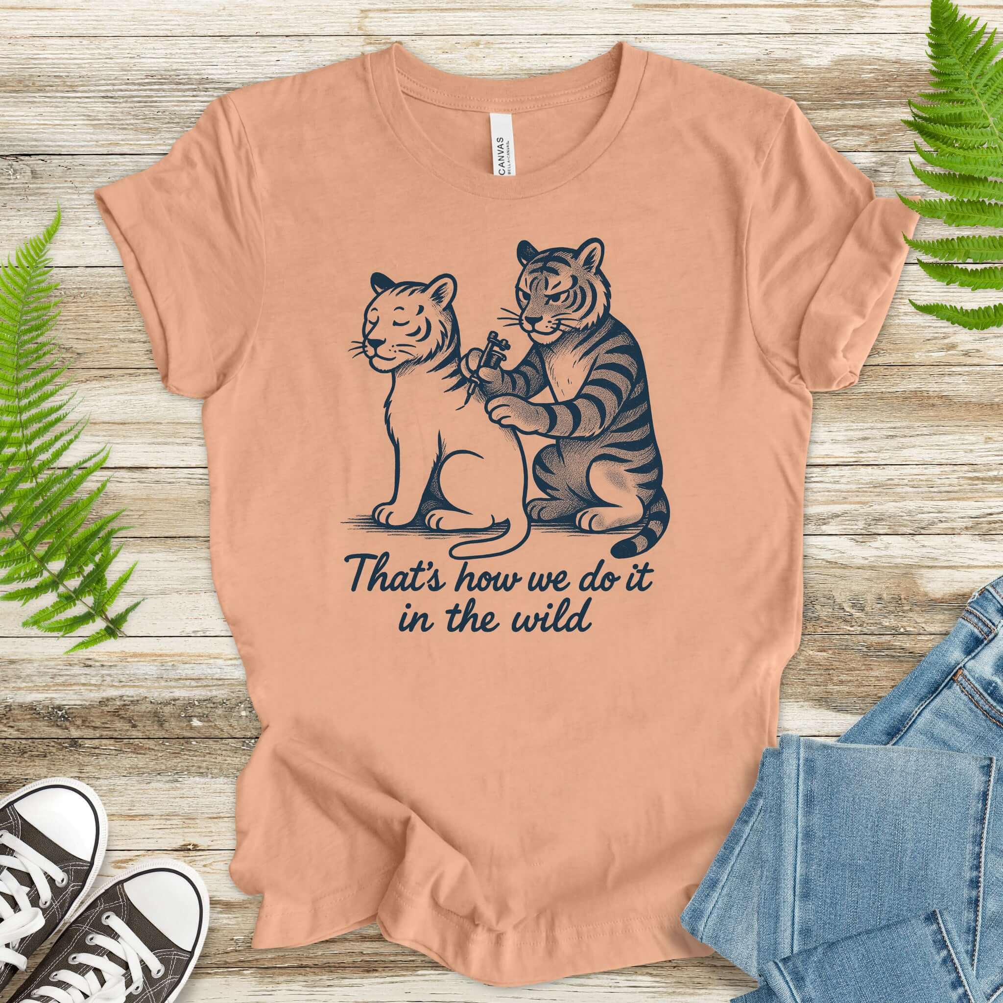 Tiger Tattoo T-Shirt – Funny Jungle Big Cat & Tattoo Artist Tee