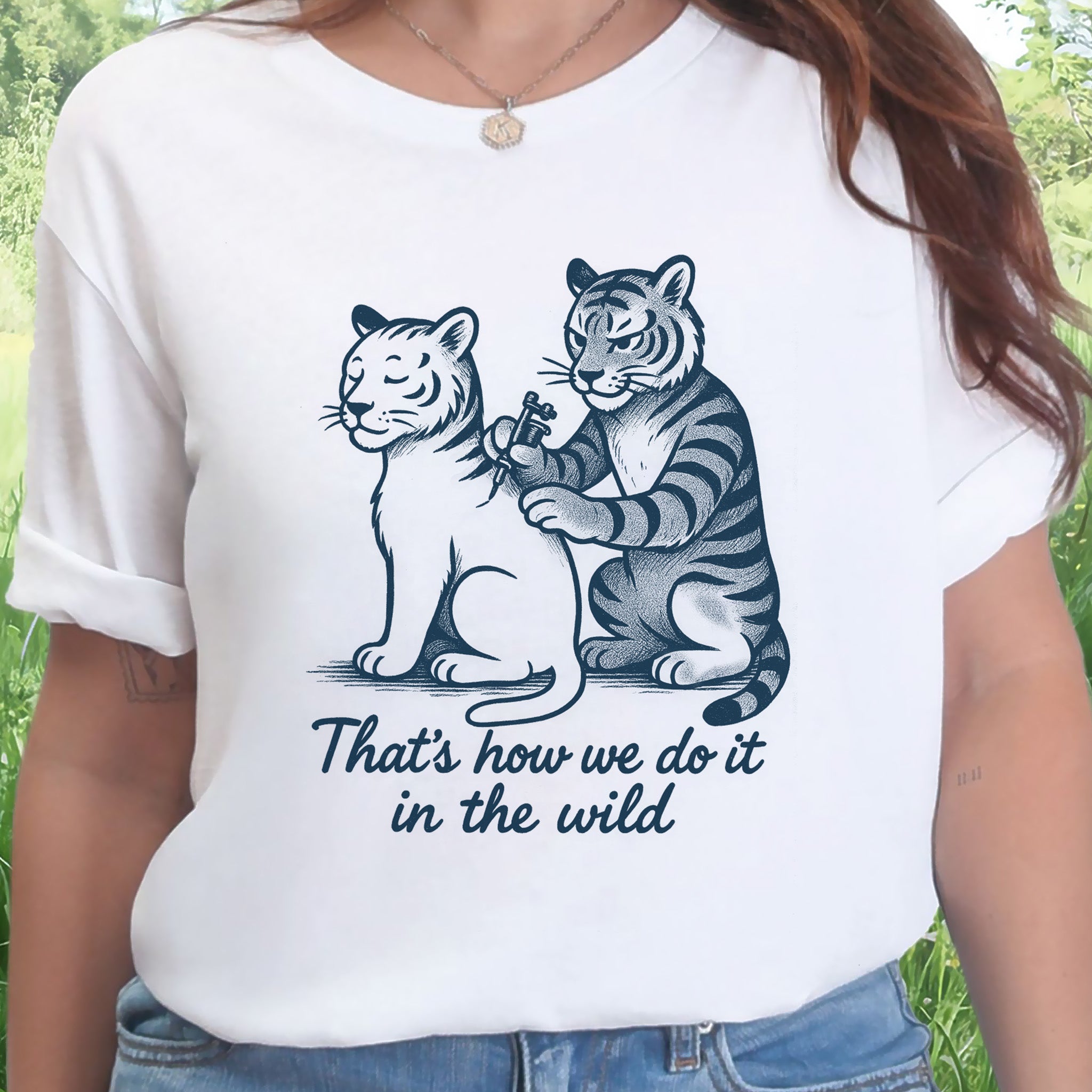 Tiger Tattoo T-Shirt – Funny Jungle Big Cat & Tattoo Artist Tee