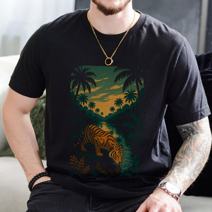 Tiger by Jungle River T-Shirt – Spirit Animal of Strength and Stillness