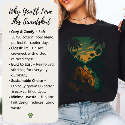 Tiger Spirit Animal Sweatshirt – Jungle Strength & Stillness Gift