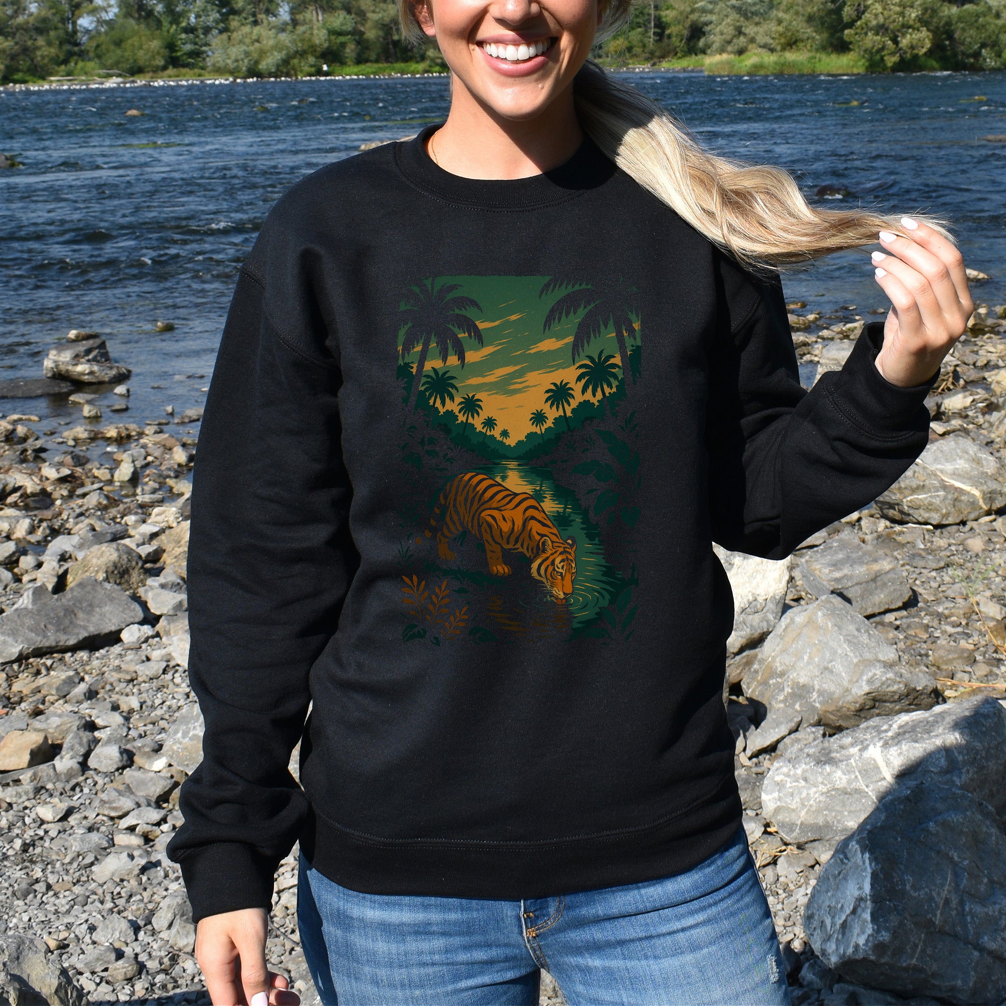 Tiger Spirit Animal Sweatshirt – Jungle Strength & Stillness Gift