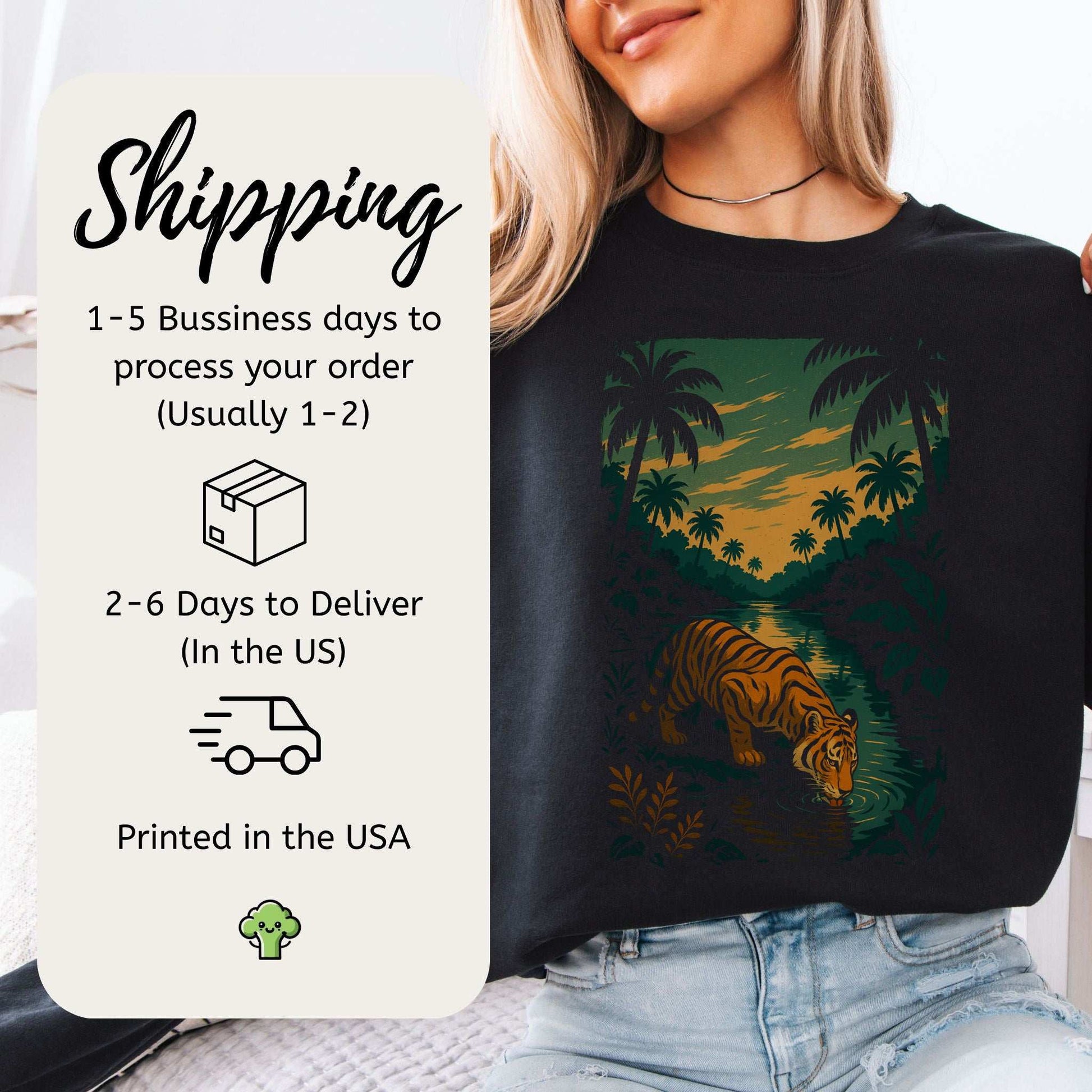 Tiger Spirit Animal Sweatshirt – Jungle Strength & Stillness Gift