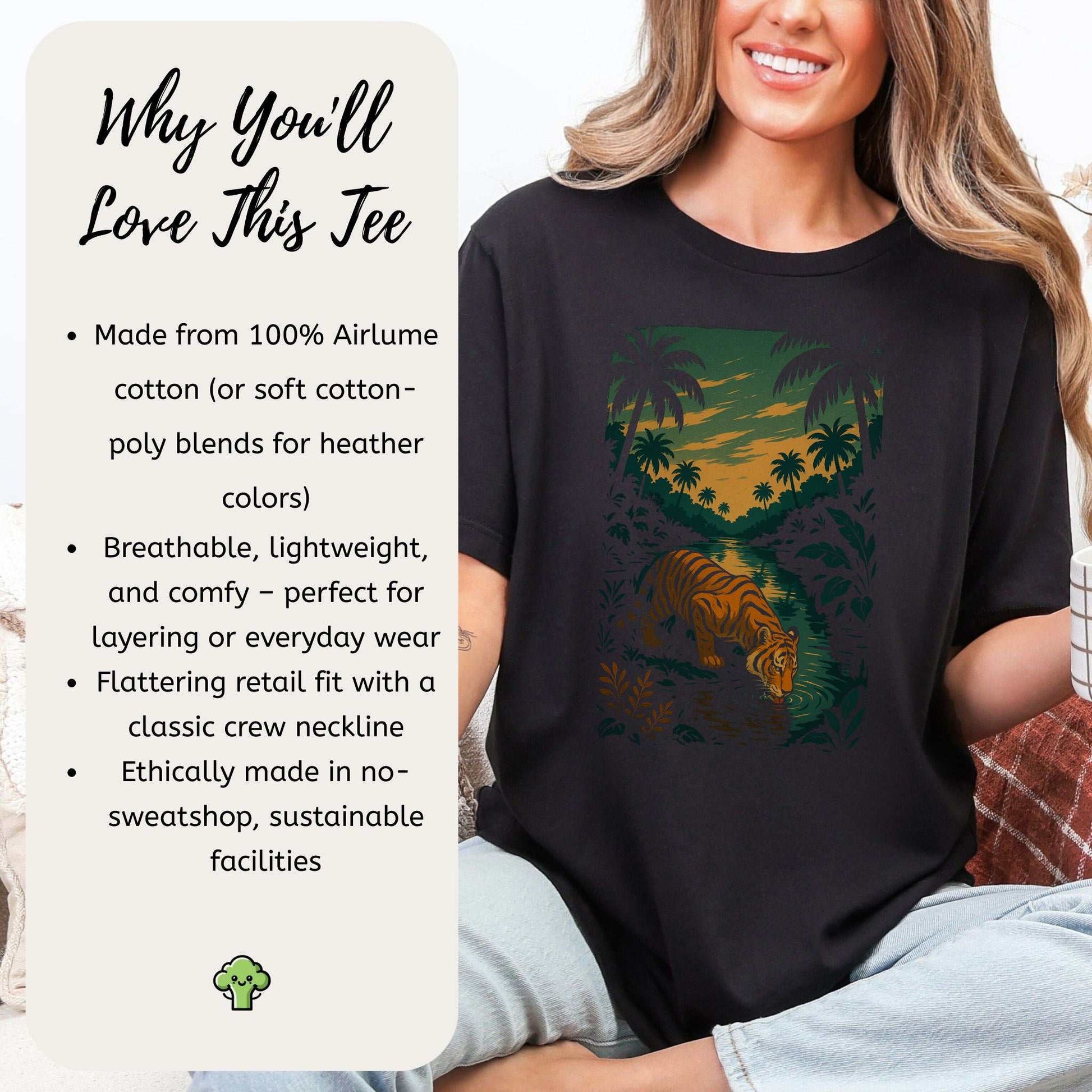Tiger by Jungle River T-Shirt – Spirit Animal of Strength and Stillness